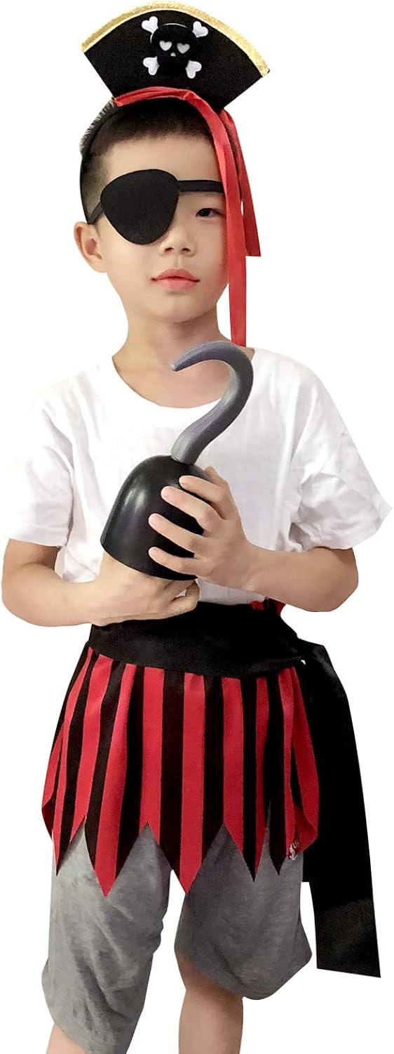 Complete Pirate Costume Accessory Set - 5 Pieces for Kids