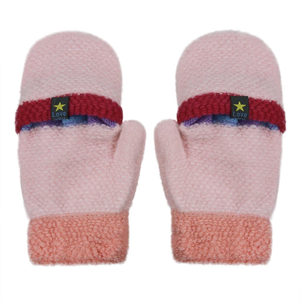 Perfect Gift for Kids Winter-Friendly Wool Knit Gloves