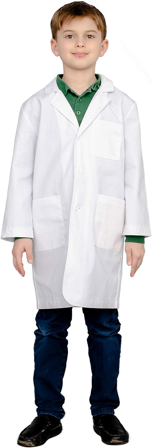 Custom Scientist Doctor Lab Coat Kids Halloween Costume with Drake Nameplate
