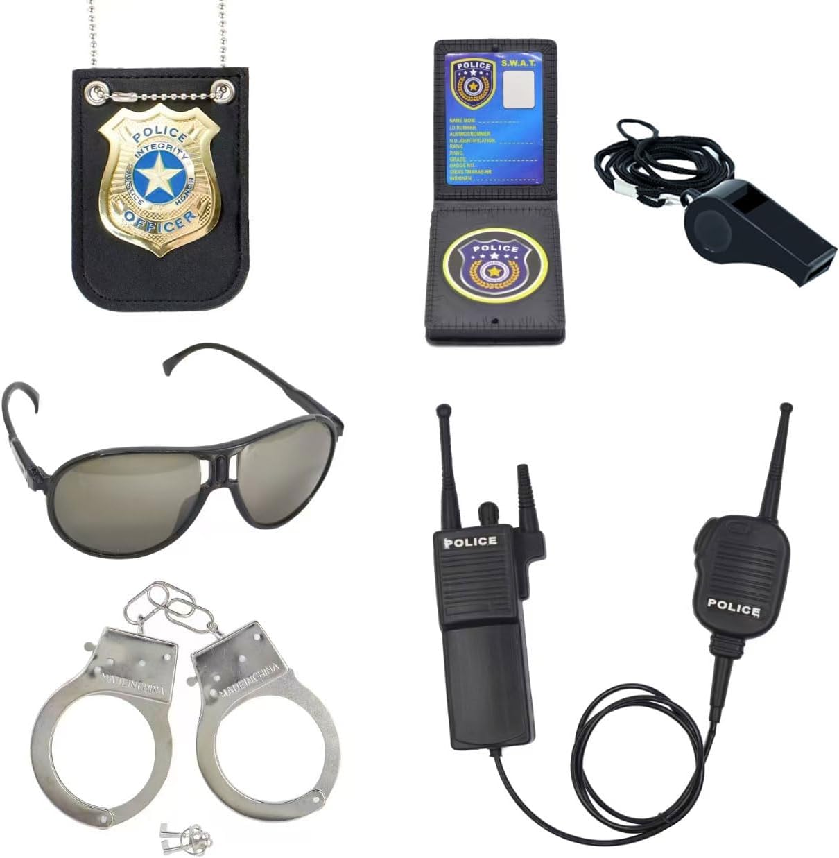 QPCOS Police Costume for Kids Halloween Party Role-Play Set