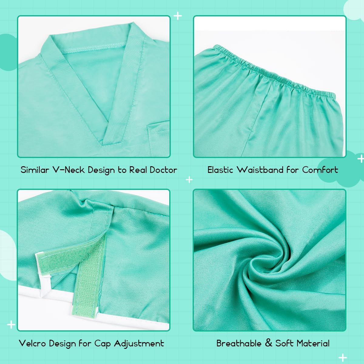 Meland Kids Doctor Role-Play Set with scrubs lab coat