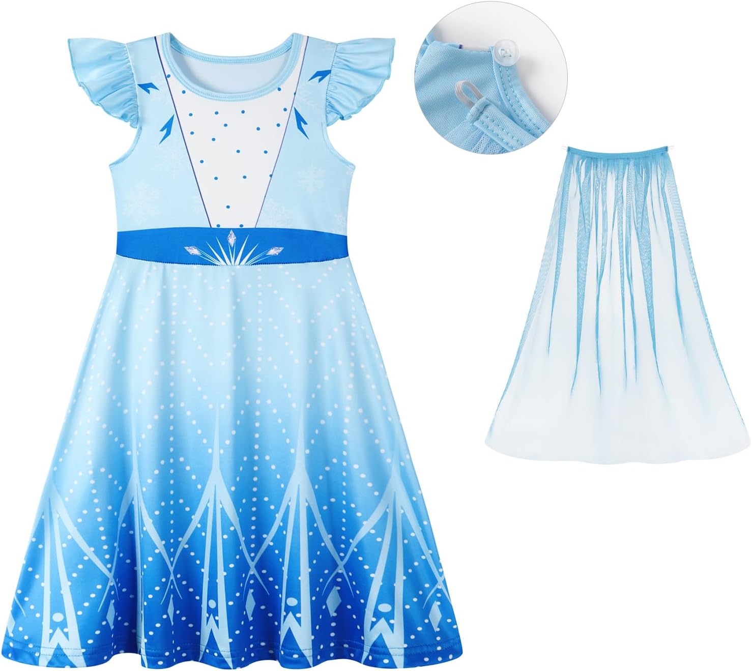 WonderBabe Princess Dress With Cape Cosplay Costume for Kids