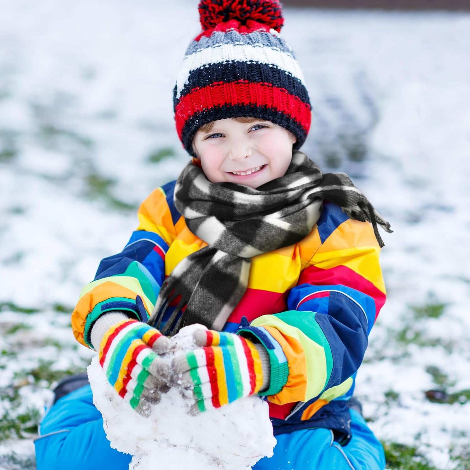 Bencailor 4 Pcs Kids Winter Scarf