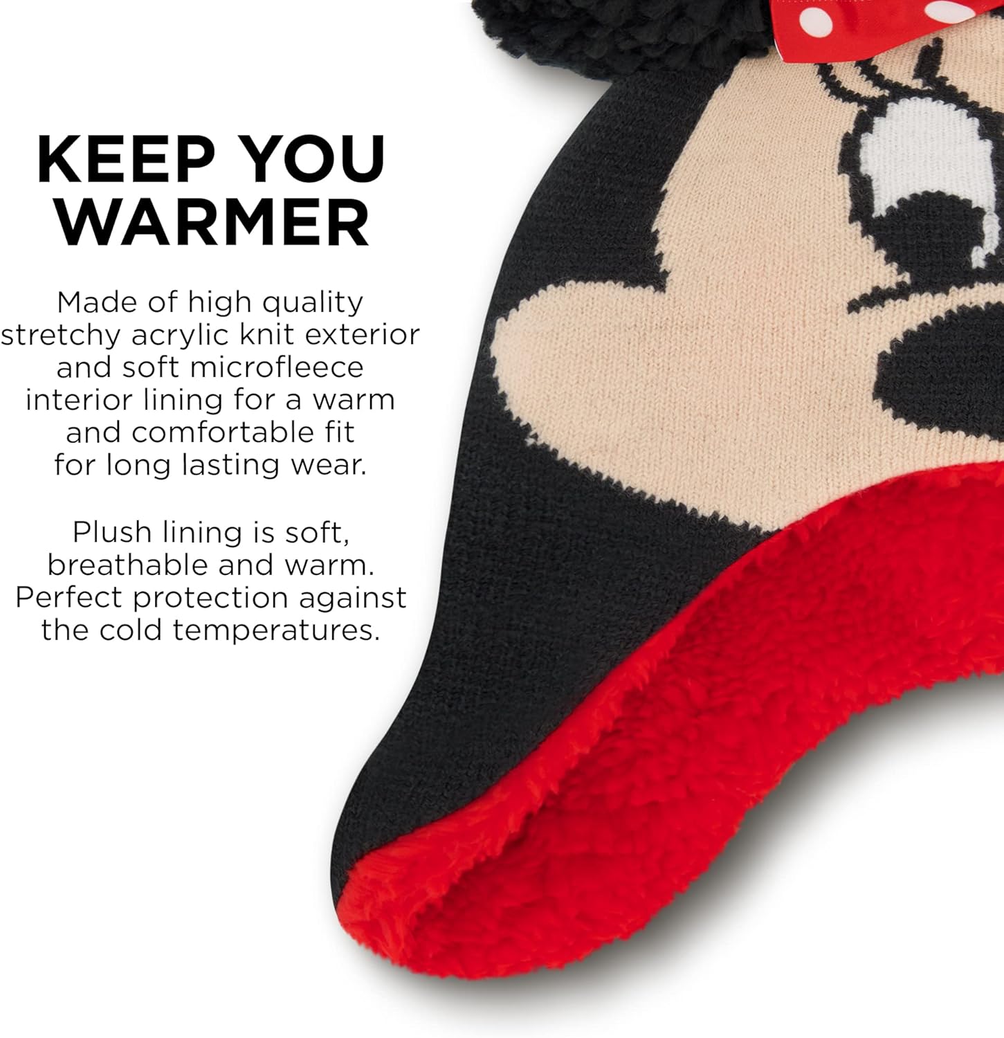 Disney Minnie Mouse Winter Hat and Mittens Set for Ages 2-7