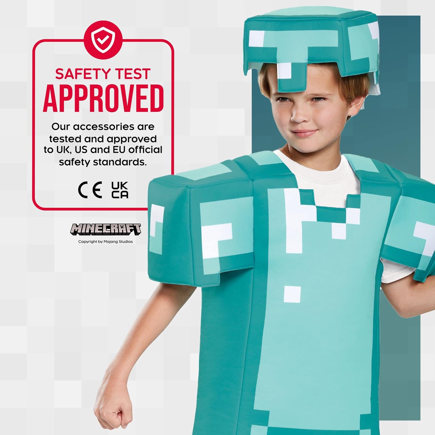 Exclusive Officially Licensed Minecraft Diamond Armor Halloween Costume for Kids