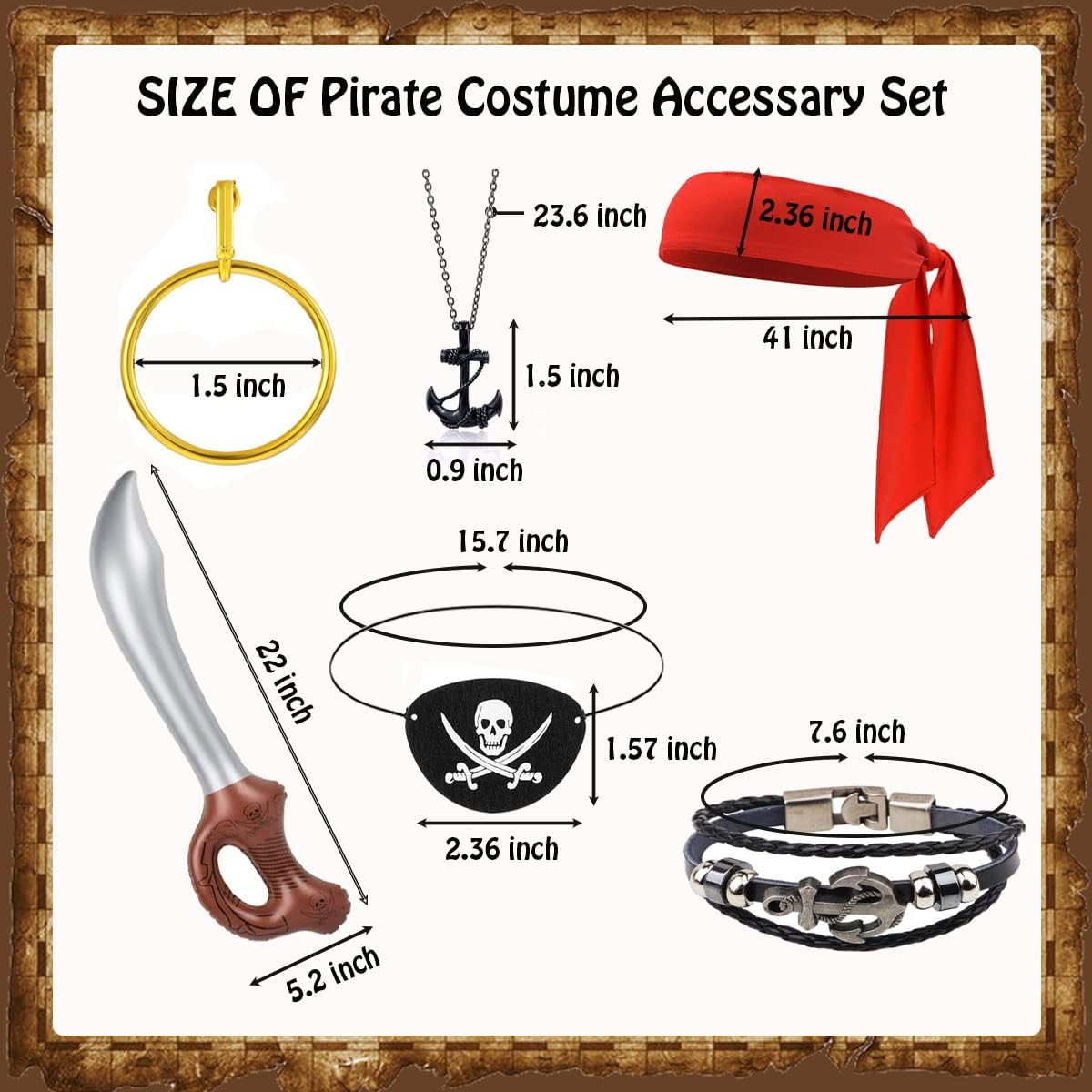 6-In-1 Pirate Role-Playing Accessories Set