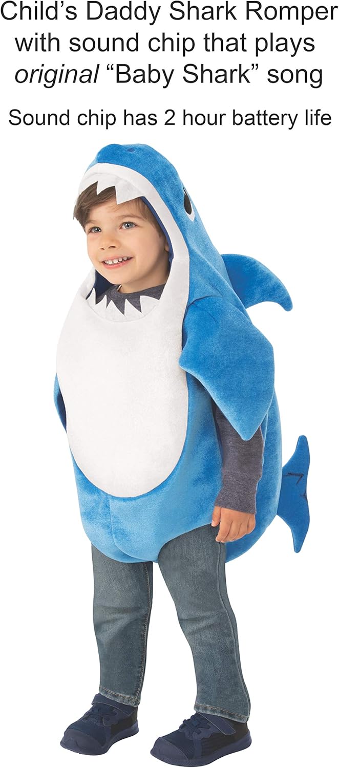 Playful Daddy Shark Costume for Kids with Sound Chip