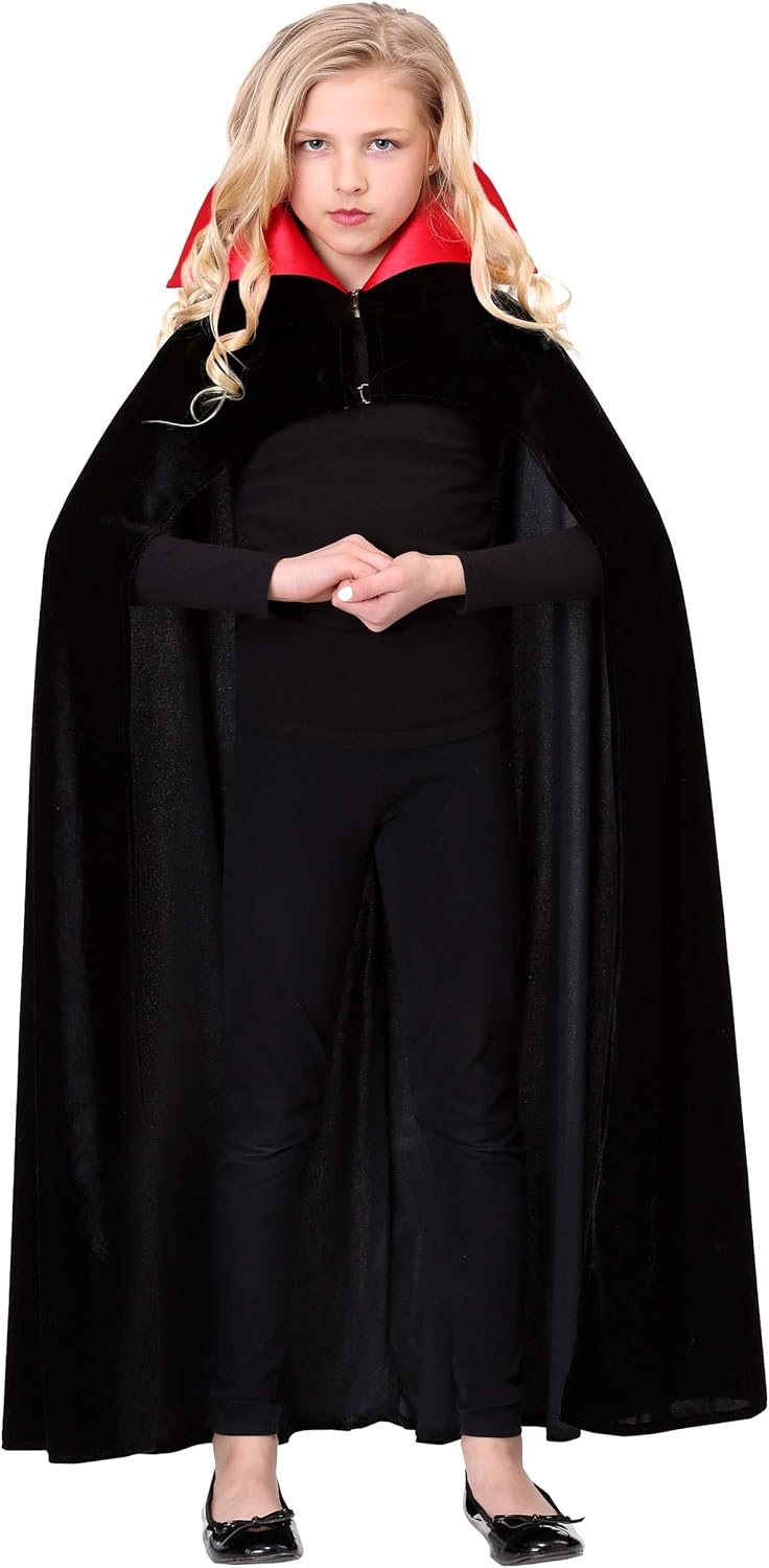 Fun Costumes Childs Vampire Cloak Costume - Velvet Cape with Satin-Lined Collar
