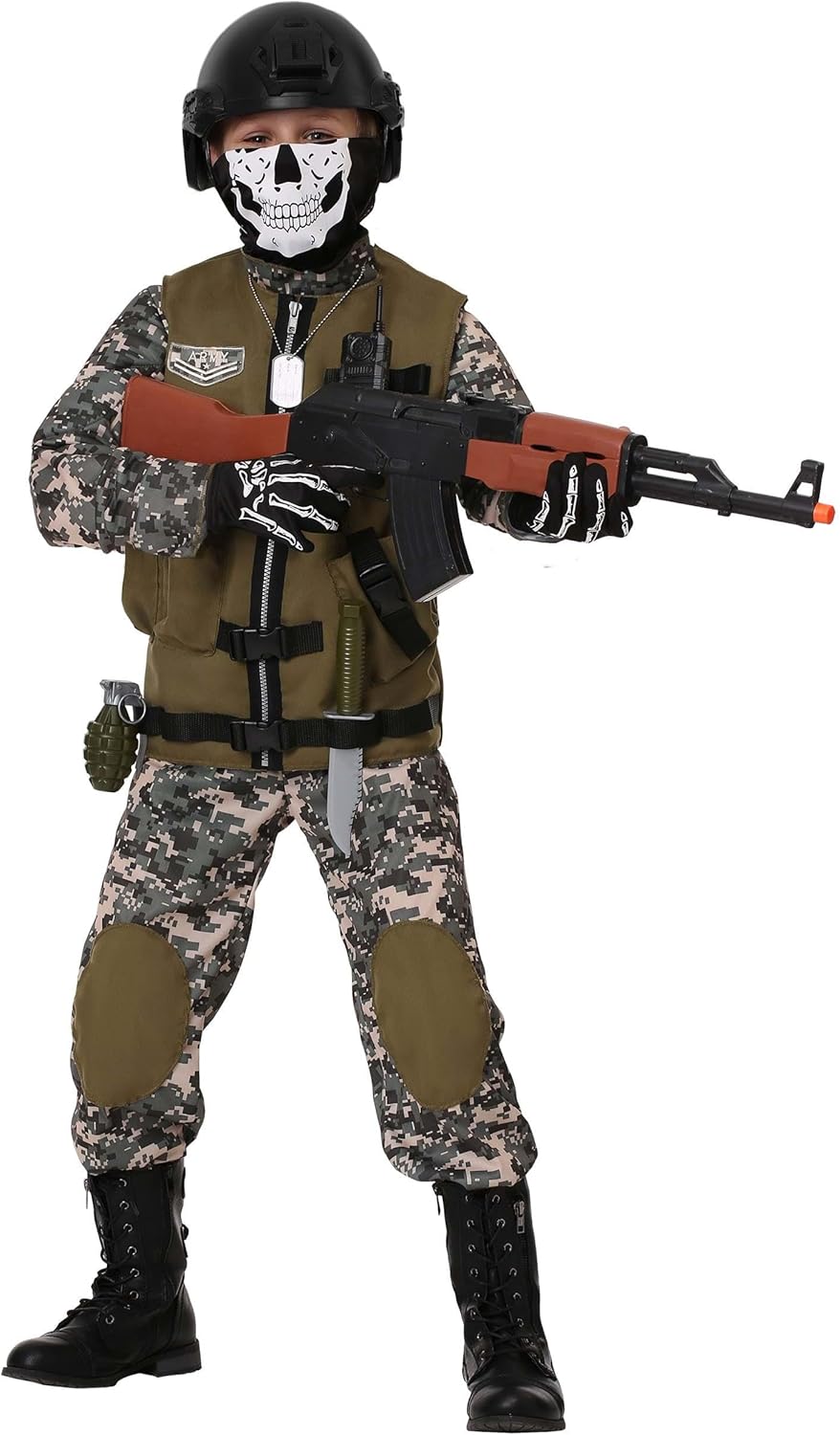 Kids Camo Trooper Costume with Tactical Vest and Accessories