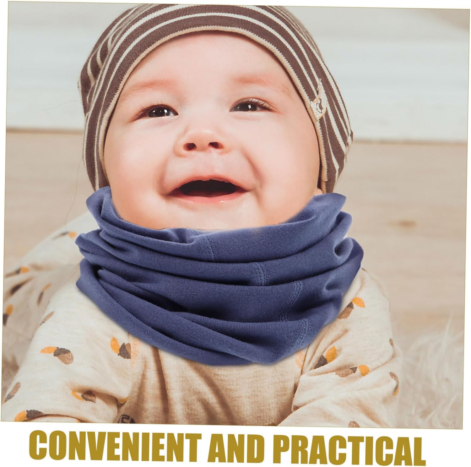 TOVINANNA Windproof Scarf for Boys - Cotton Blue
