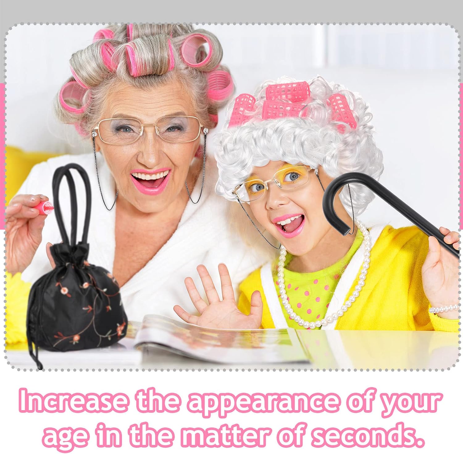 Yingzhao 18-Piece Child Grandma Costume for School Events