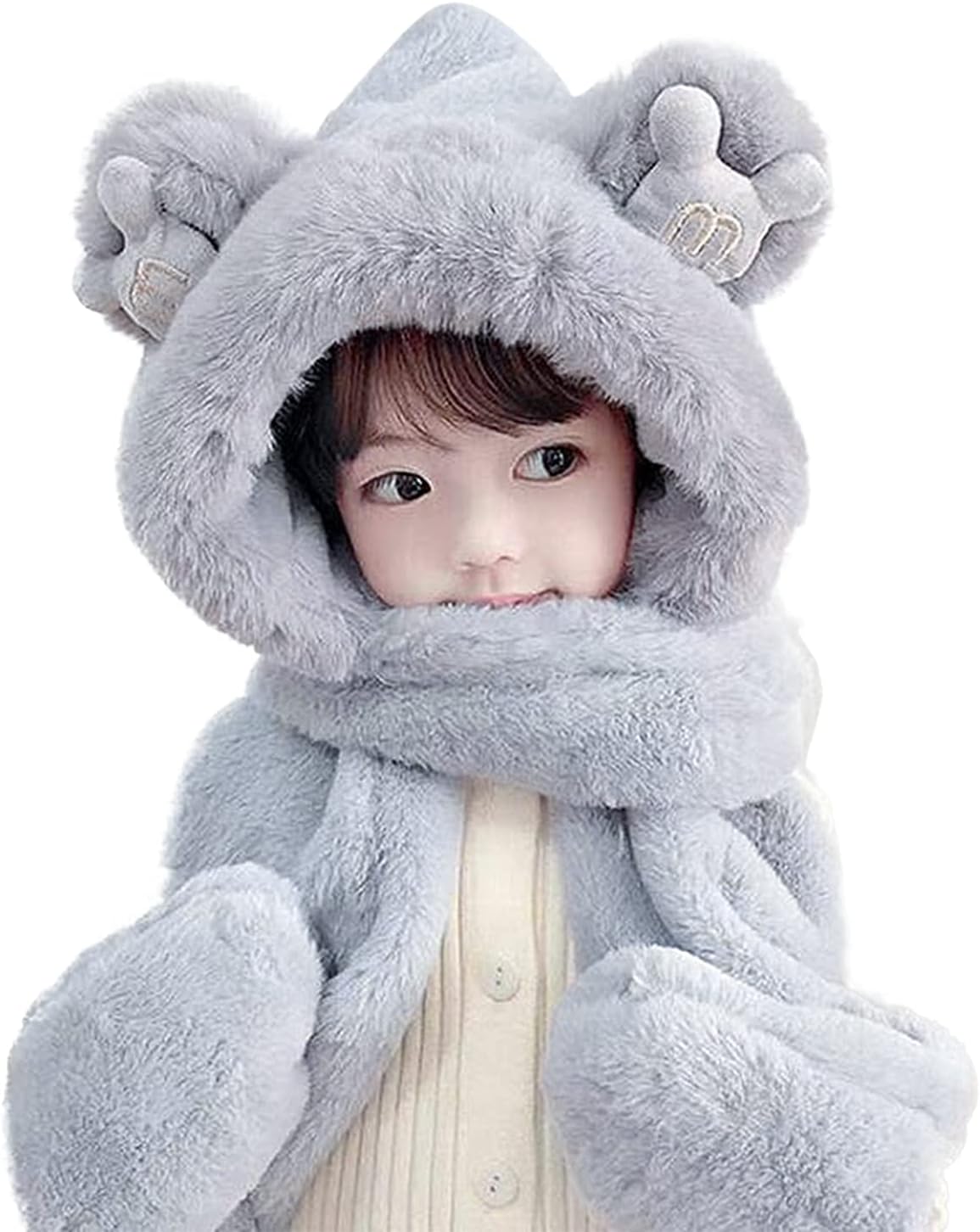 3-in-1 Kids Winter Scarf with Earflaps Perfect for Skiing Hiking