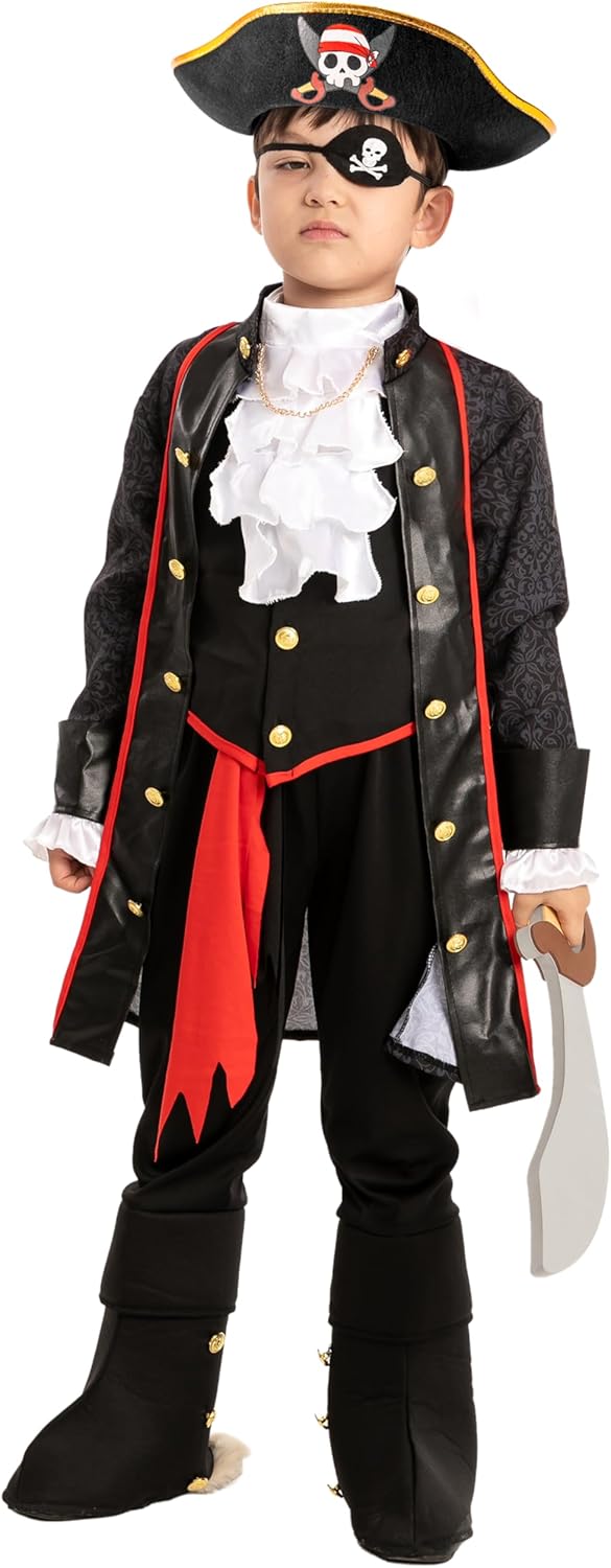 Halloween Pirate Costume for Kids - Captains Best Trick or Treat Setup
