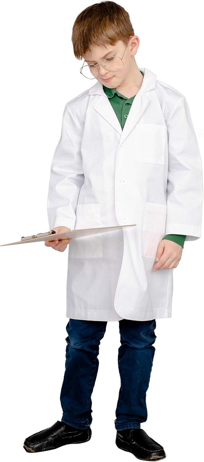 Custom Scientist Doctor Lab Coat Kids Halloween Costume with Drake Nameplate