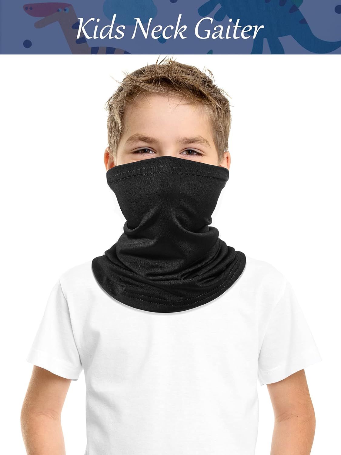 SATINIOR 4 Pack Kids Neck Gaiter UV Protection Face Cover Scarf