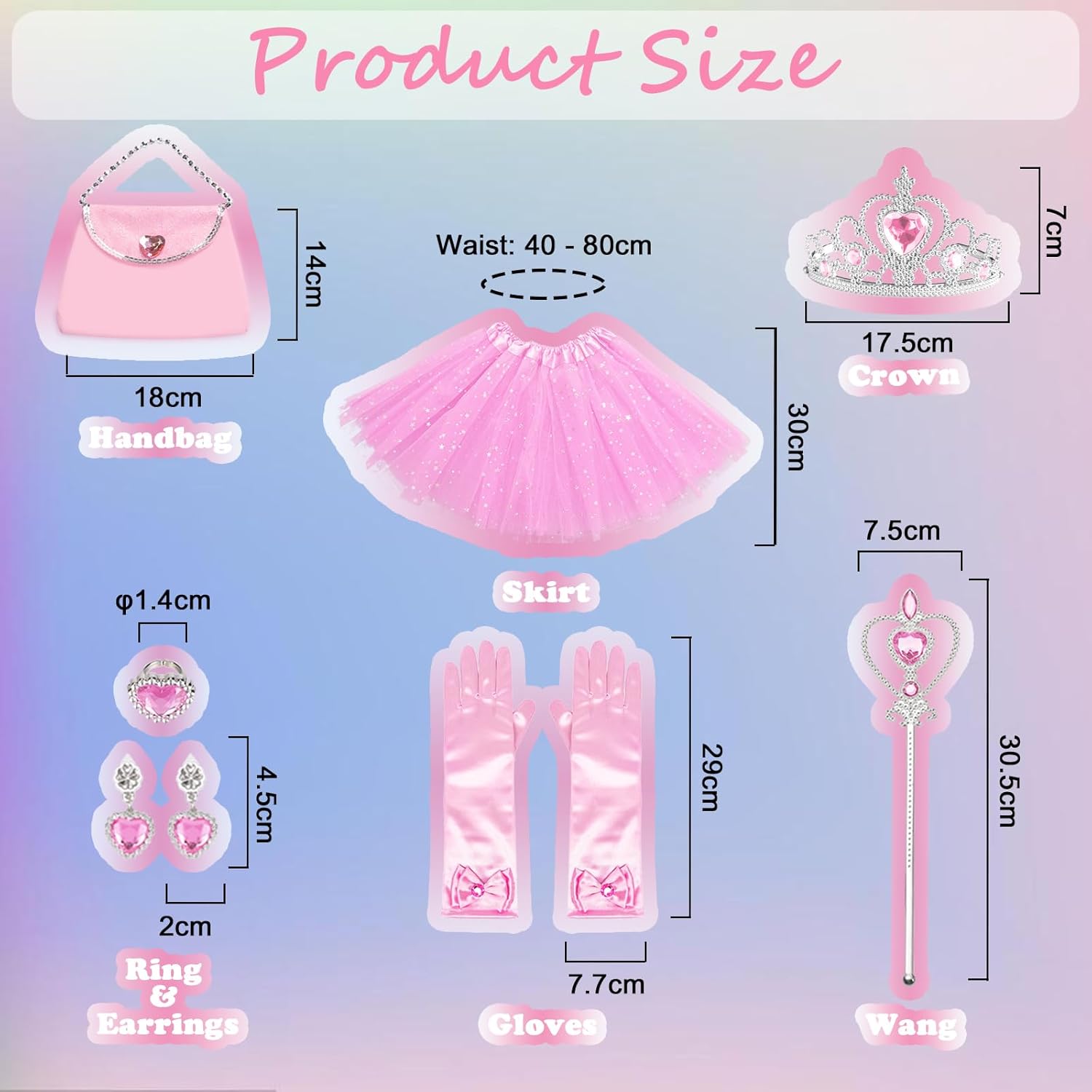 Princess Dress Up Accessories for Girls 3-8