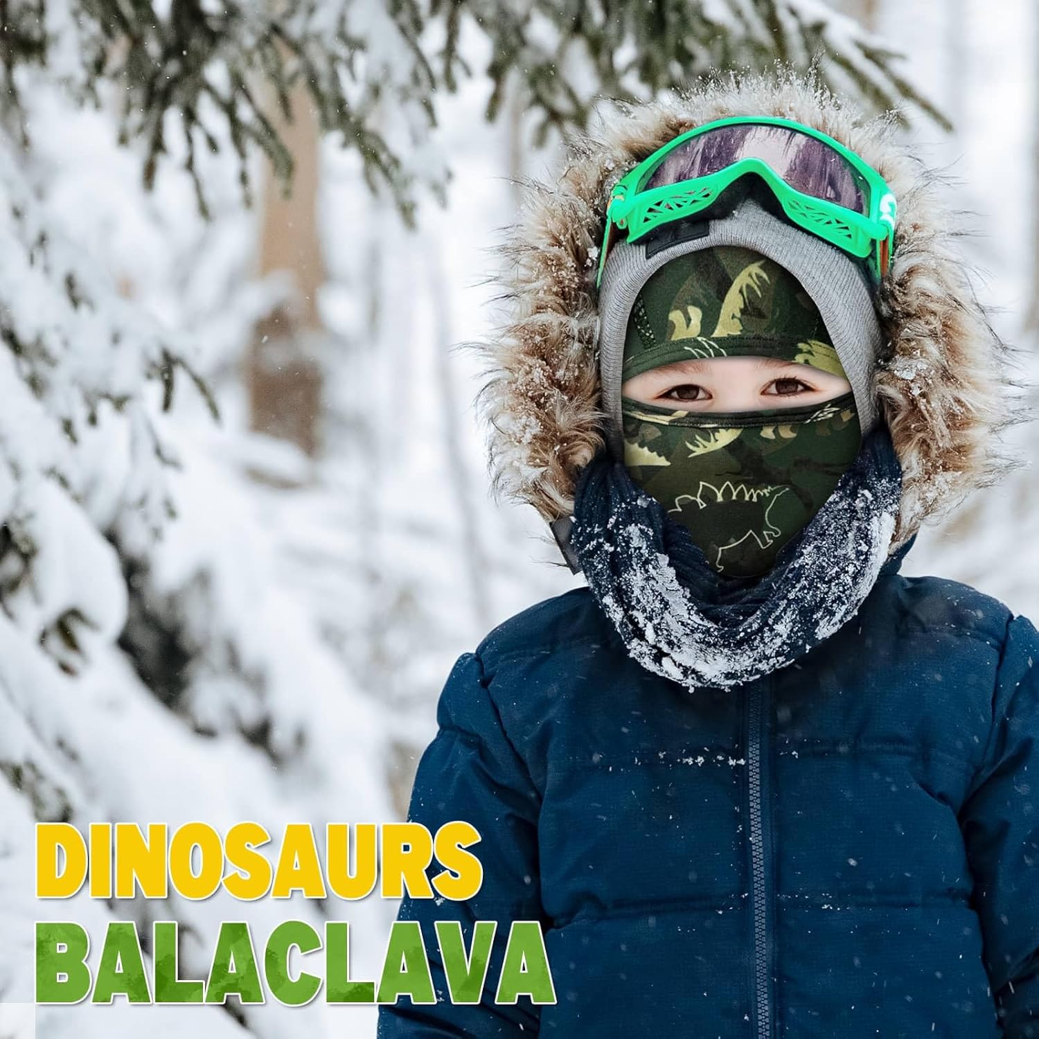 Dinosaurs Balaclava Ski Face Warmer for Kids