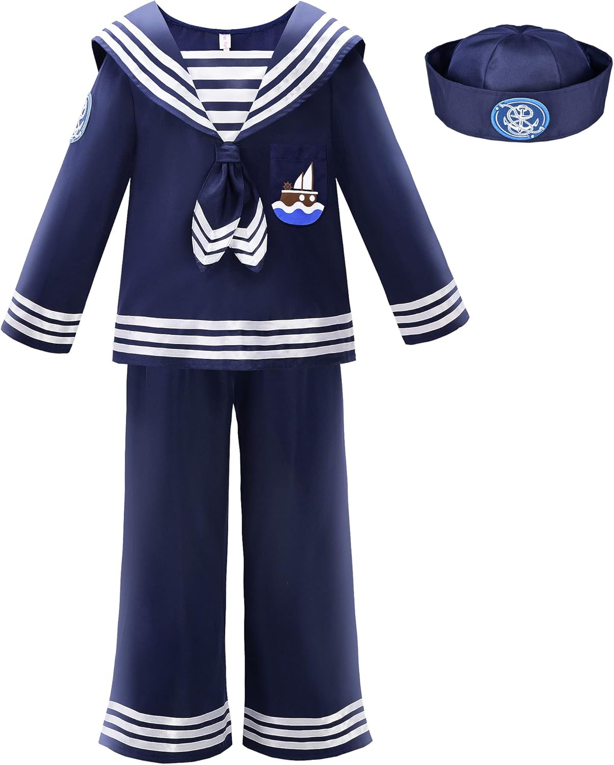 ReliBeauty Kids Navy Sailor Uniform Boys Girls Set