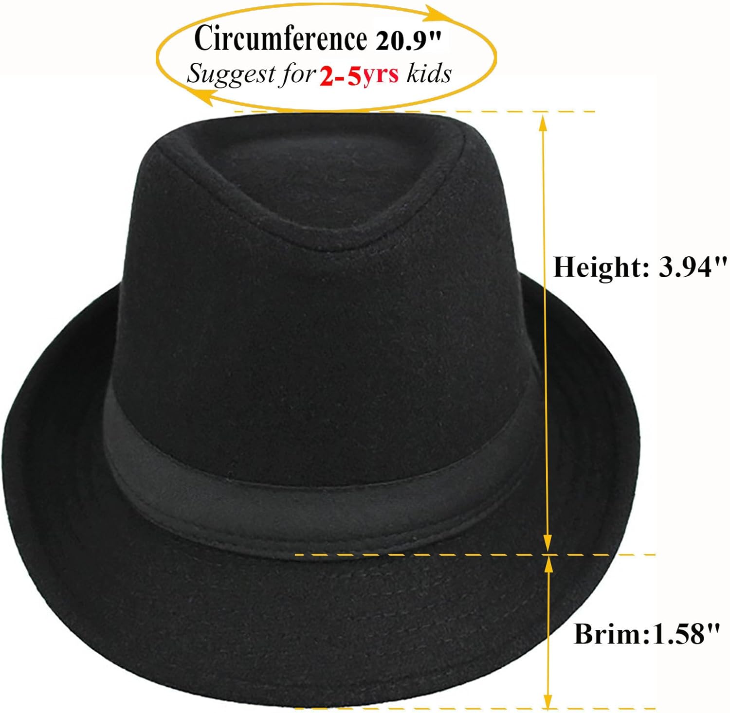 UTOWO Boys felt fedora hat