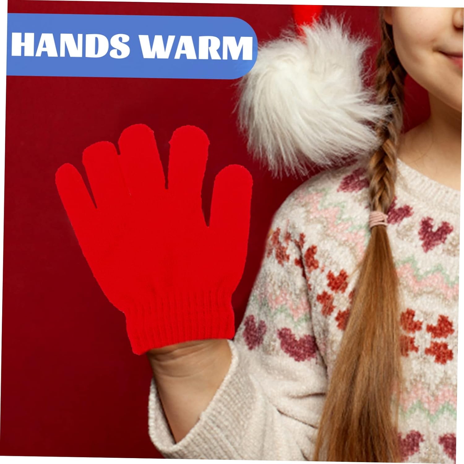 FRCOLOR Kids Winter Gloves - 6 Pairs Fleece Mittens