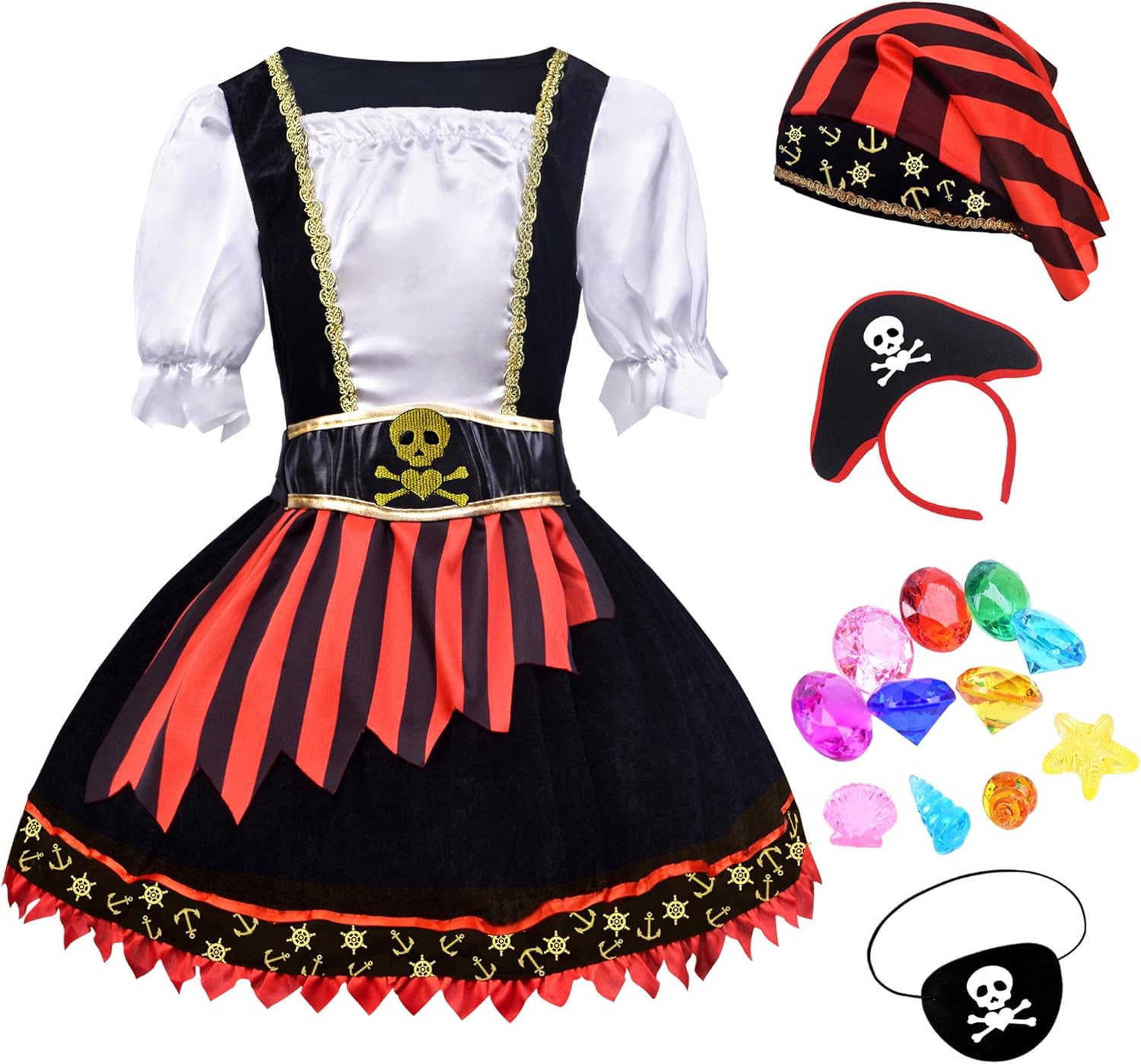 ZZIHA Girls Pirate Costume Set