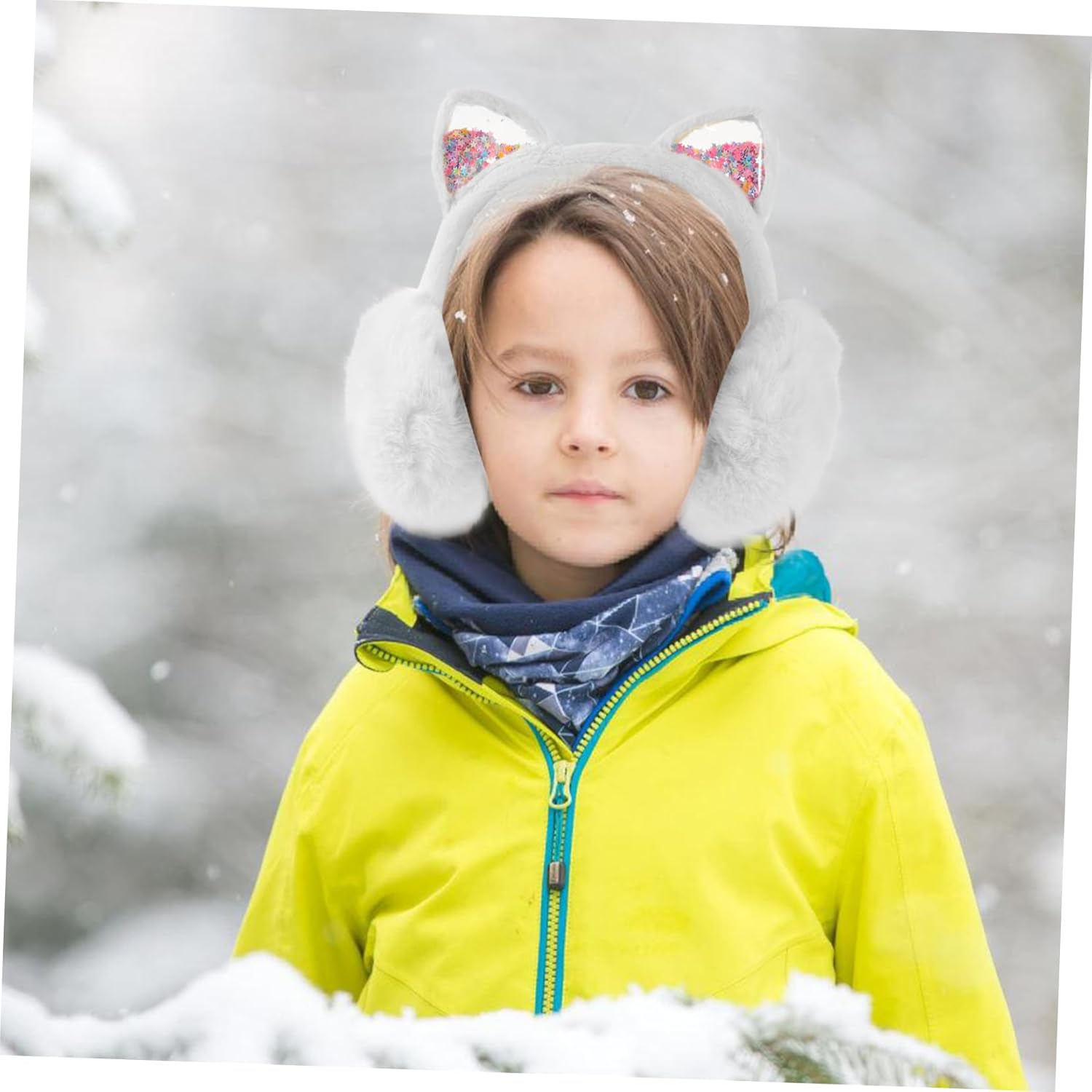 LIFKOME Winter Warm Earmuffs foldable stretch cat ears for children