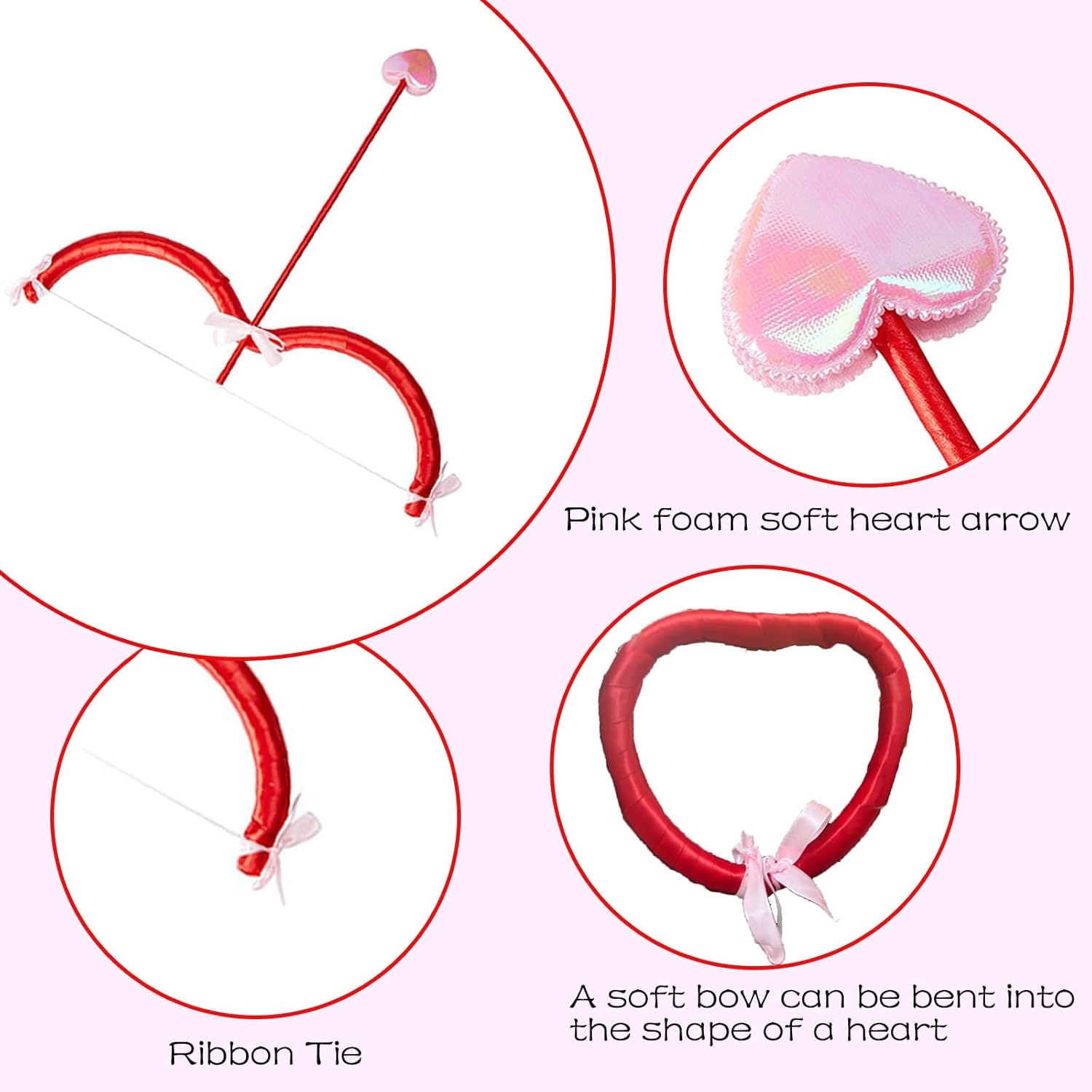 Kephay Valentines Cupid Costume Set for Adults Kids and Toddles
