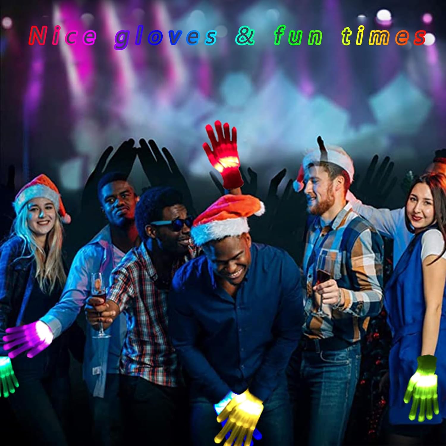 12-Color LED Glove Party Accessory