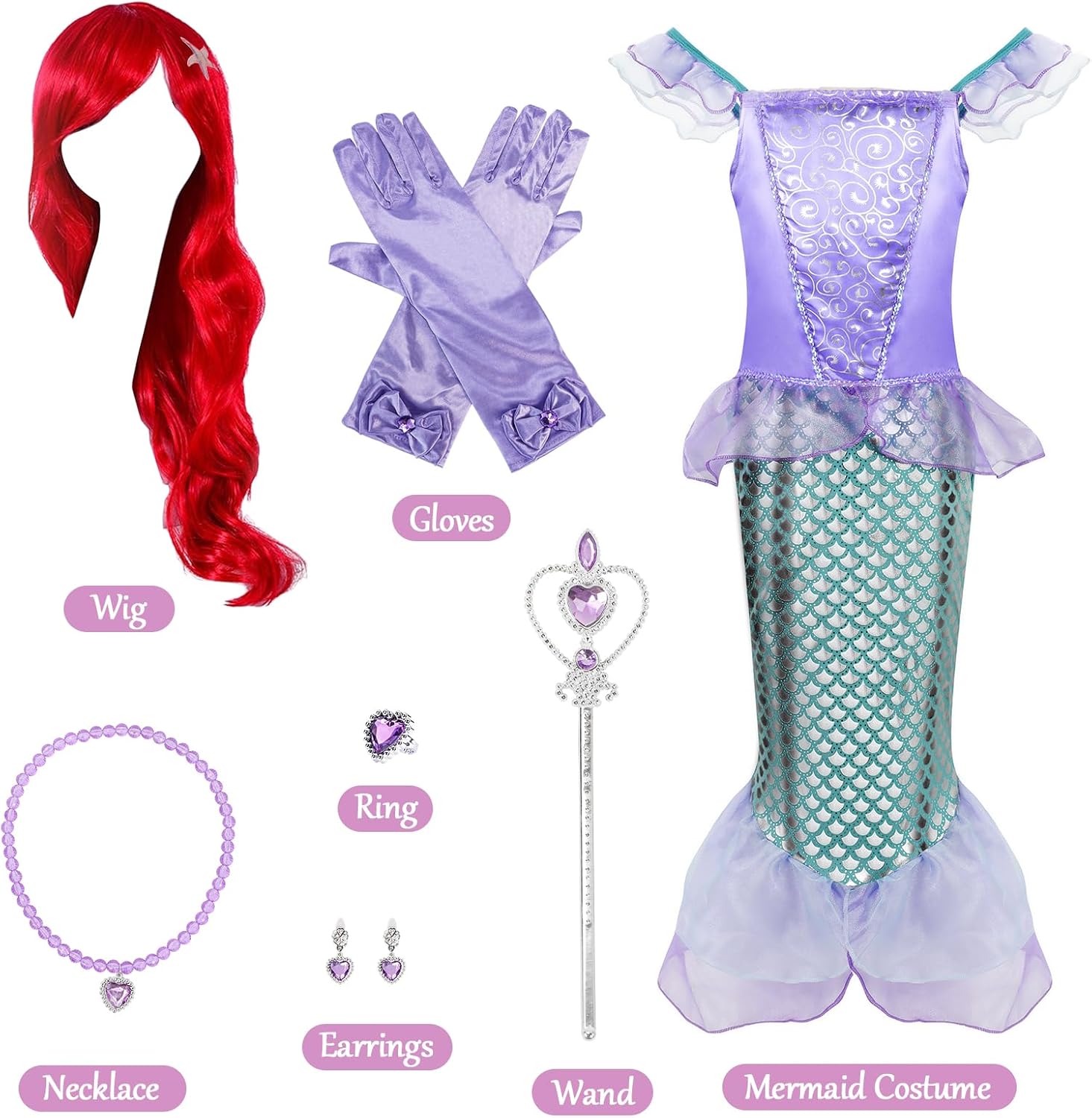 Jeroesja MermaidCOST Princess Dress for Girls