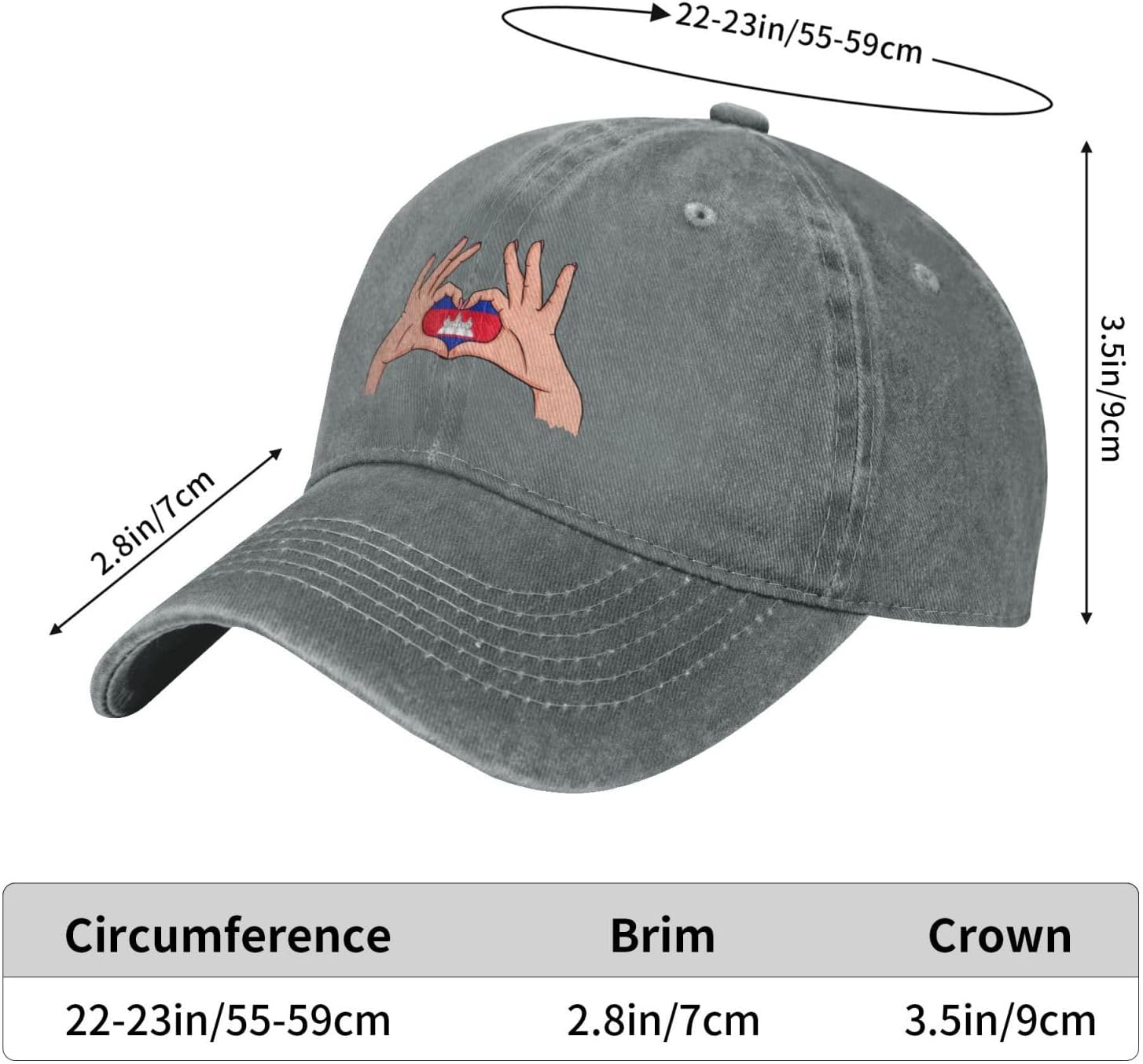 Holding Love In Your Hands Flag Of Cambodia Baseball Cap Dad Hat