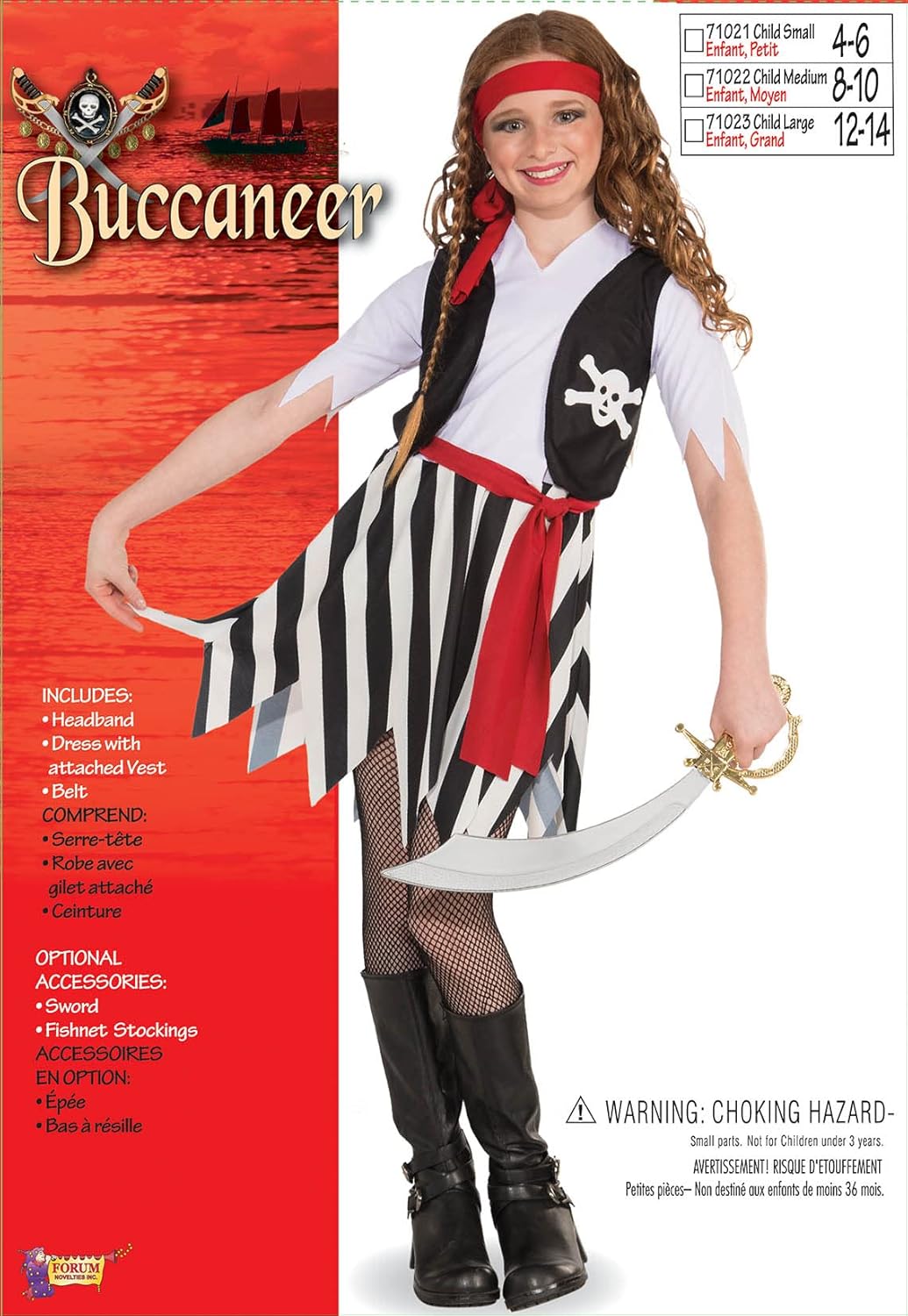 Forum Novelties Girls Little Lady Buccaneer Pirate Costume