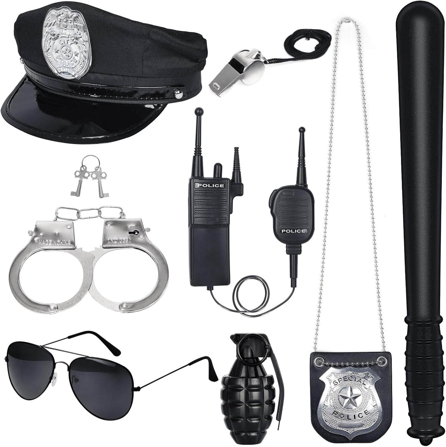 Quescu Police Costume Set for KidsPretend Play Accessories