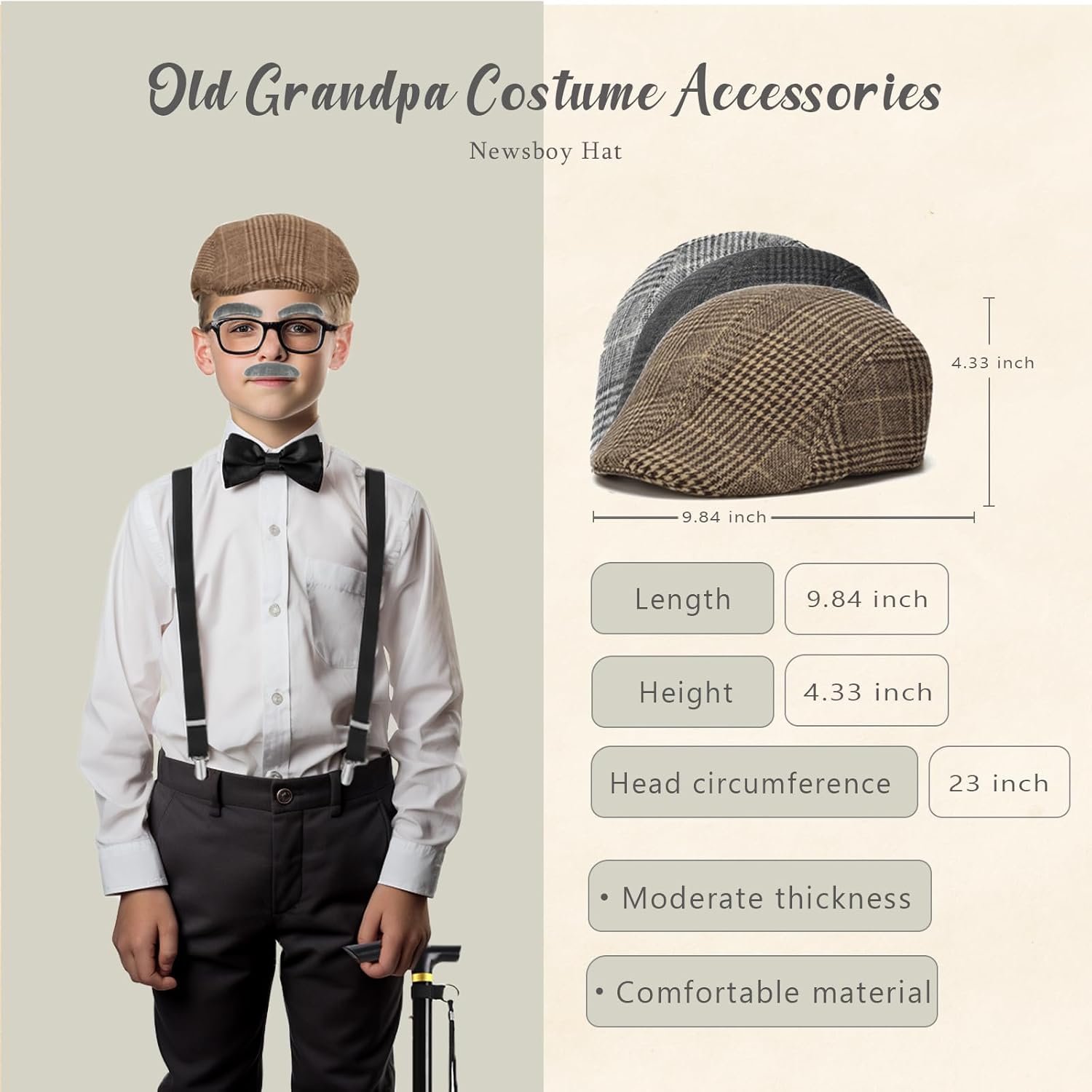 Patemby Old Man Costume for Kids Kids Costume Set