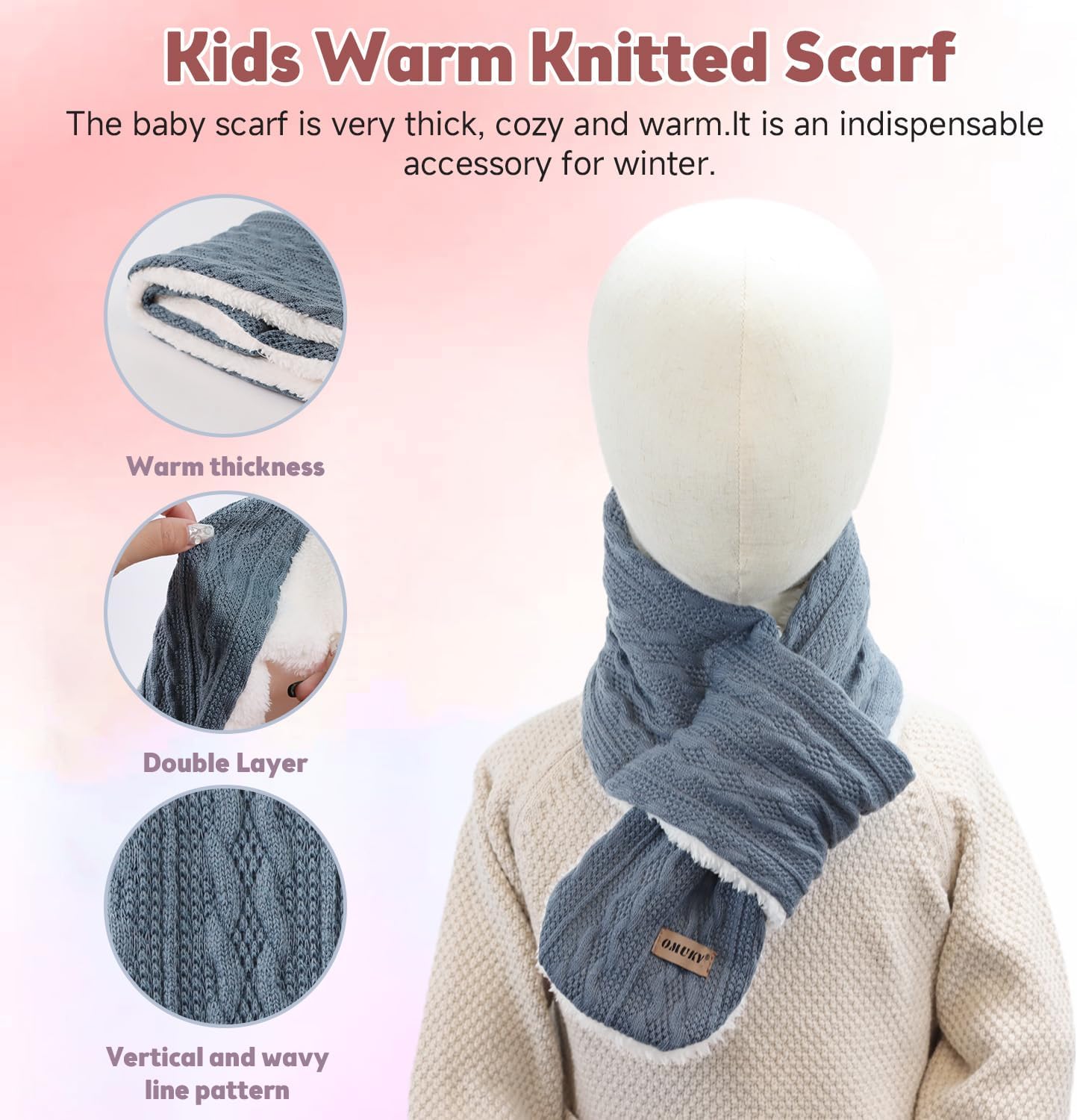 OMUKY Kids Fleece Scarf