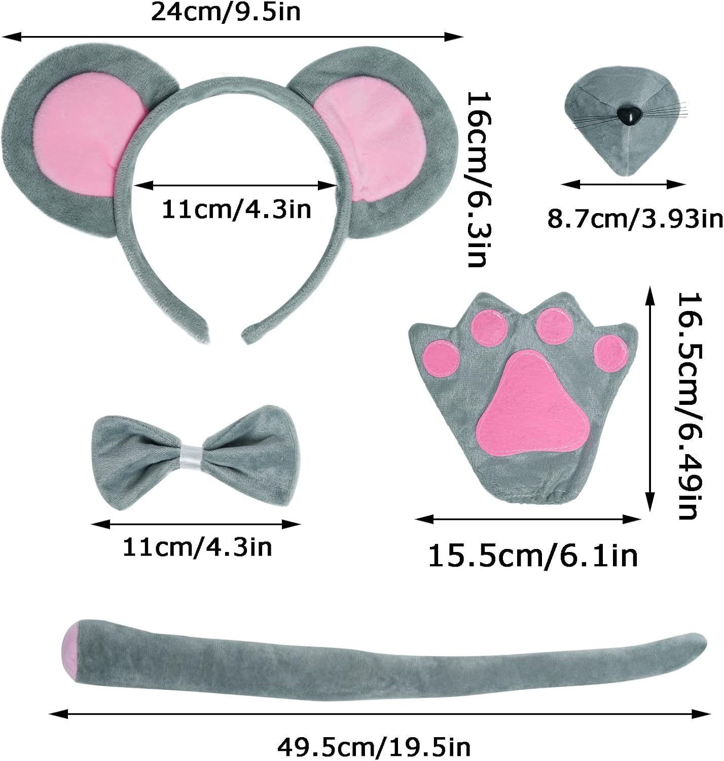 Perfect Mouse Costume Set for Girls Boys Halloween Party