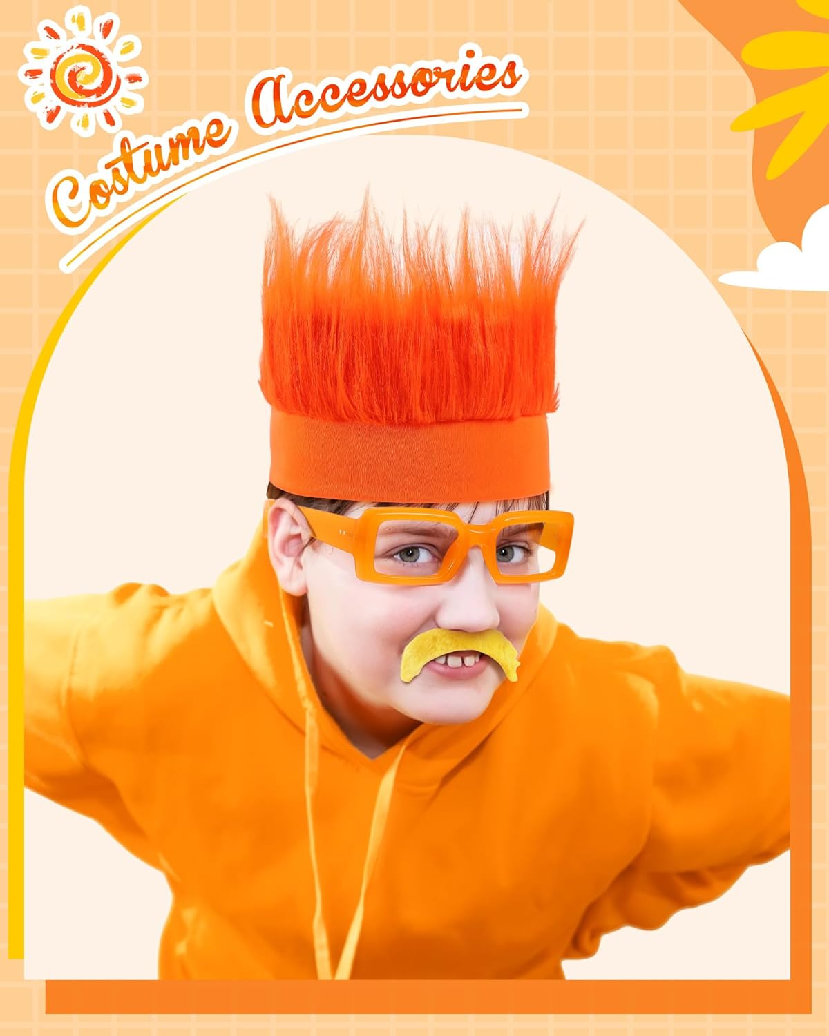 XunYee Orange Cosplay Accessories for Men - Headband Frames and Mustaches