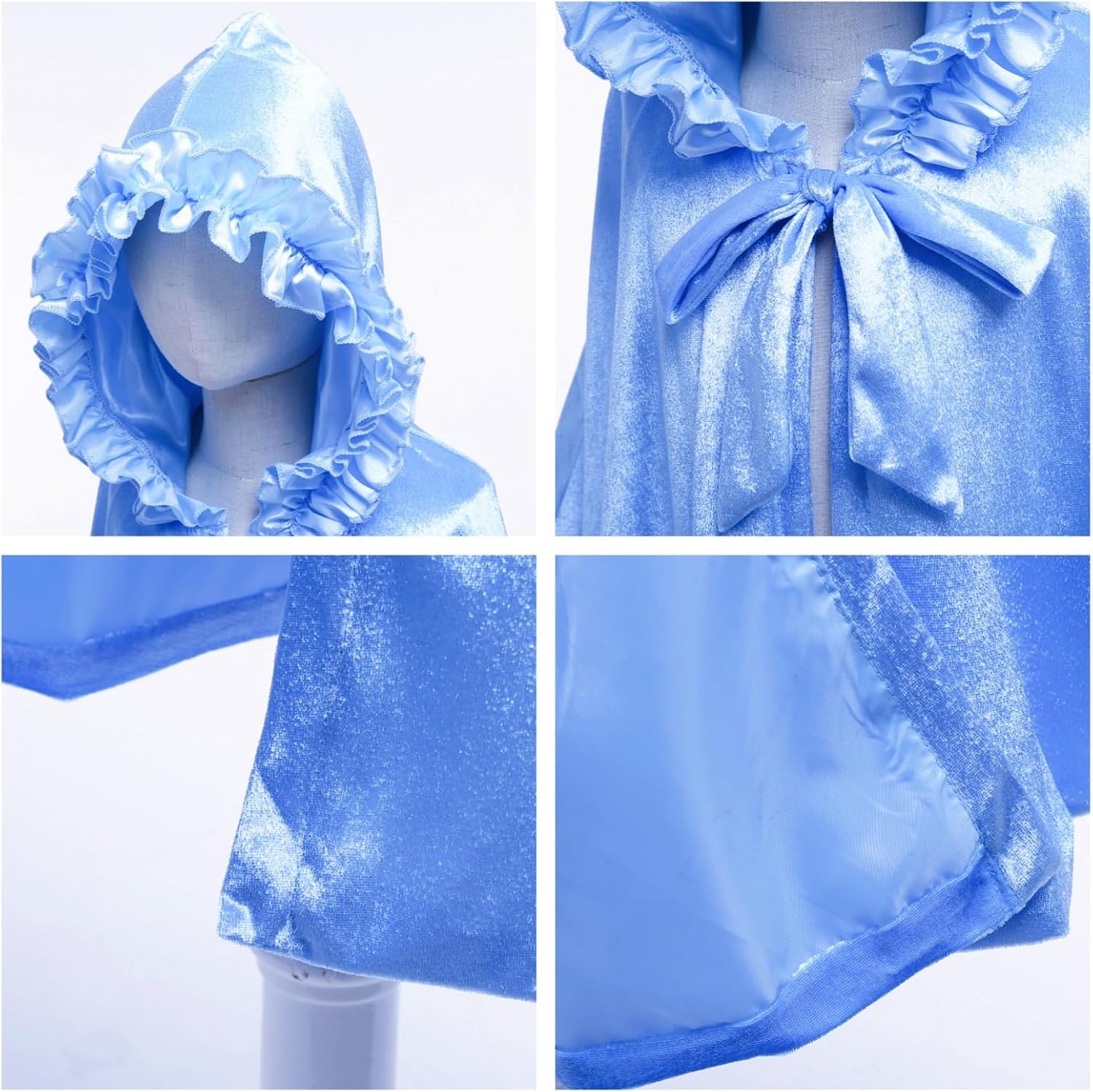Princess Long Hooded Velocity Girls Halloween Costume Perfect for Dress-Ups
