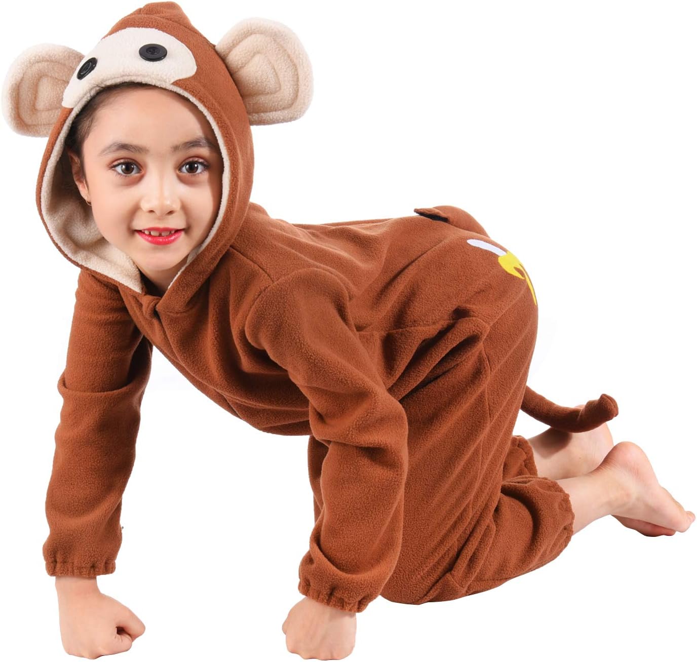 Monkey Onesie Costume for Boys and Girls Ages 3-14