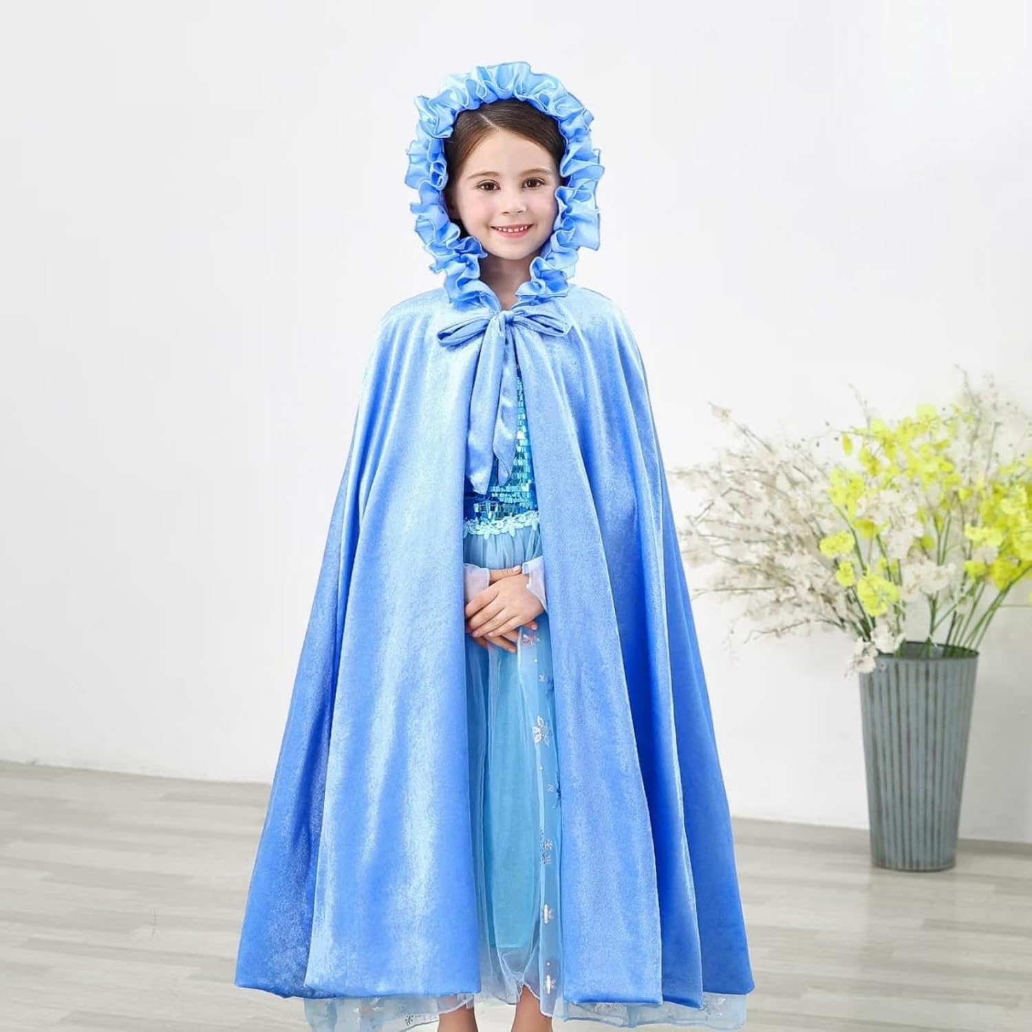Princess Long Hooded Velocity Girls Halloween Costume Perfect for Dress-Ups
