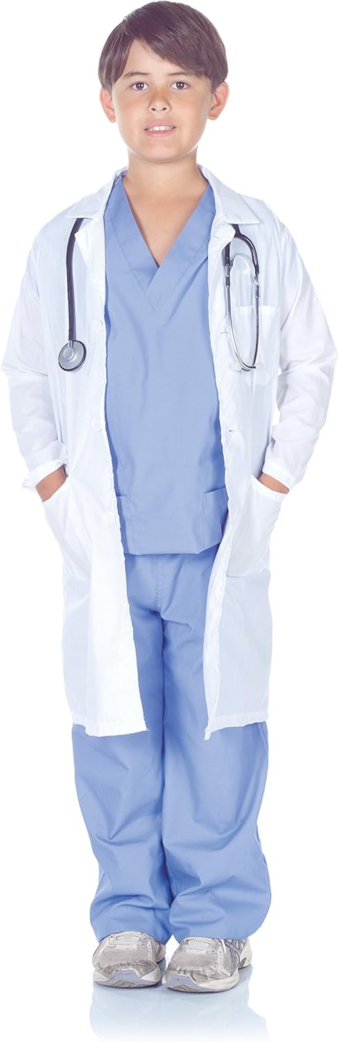 Underwraps - Doctor Scrubs Costume Lab Coat 10-12 Years