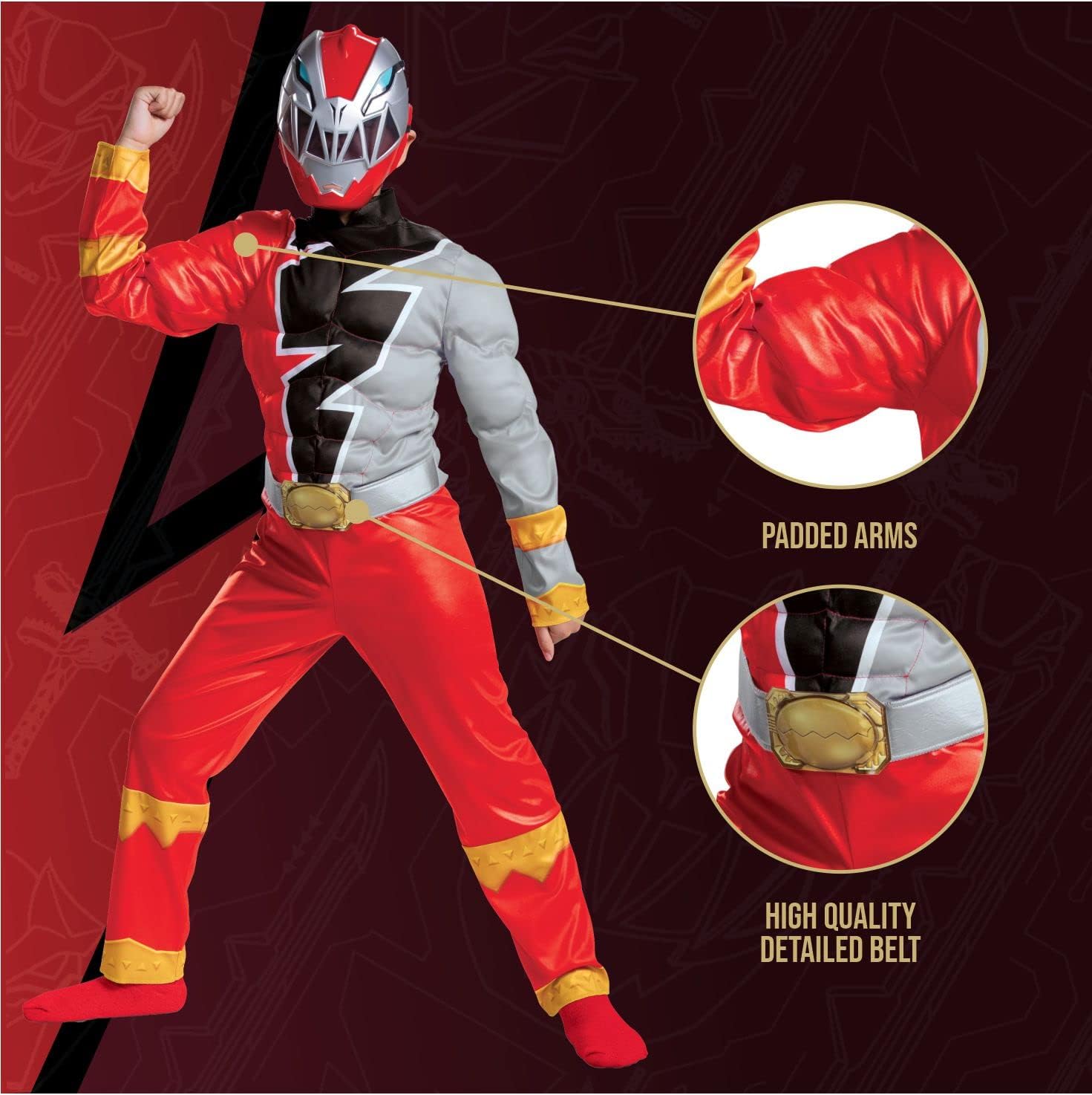 Red Ranger Muscle Costume for Kids