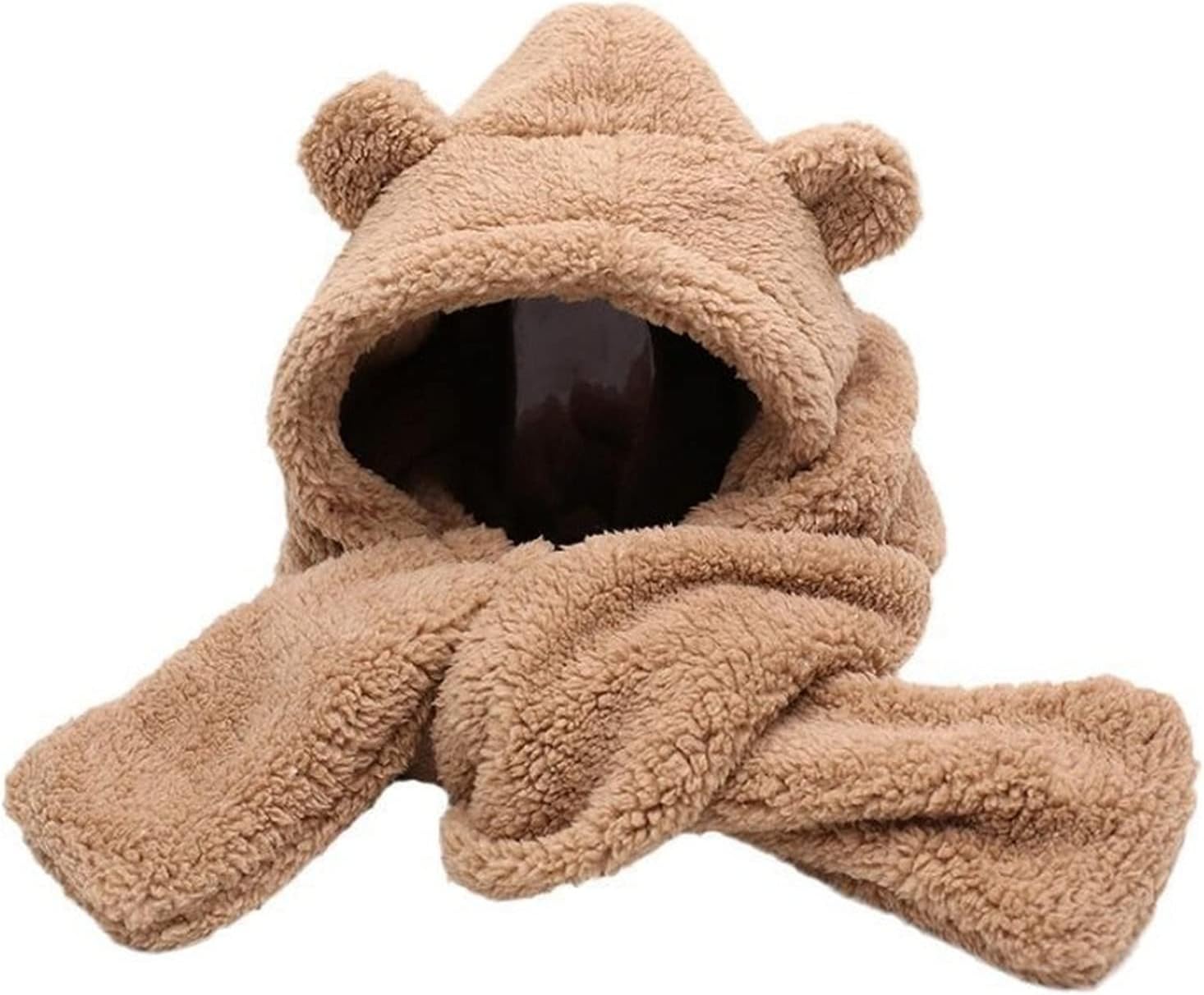 Wuluwala Cute Bear Kids Winter Gift Plush Scarf Hat Gloves Set
