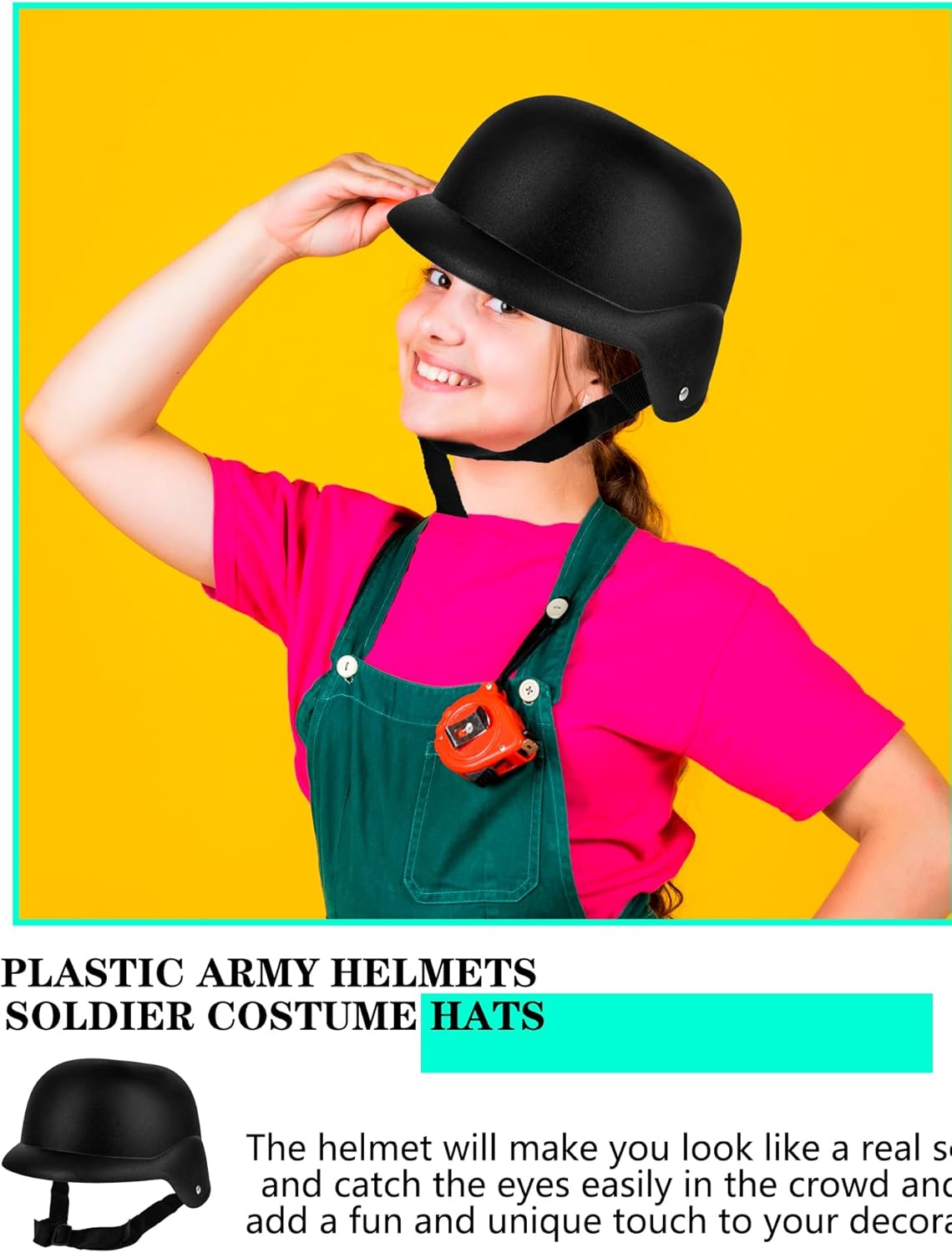 2 Pieces Plastic Military Hats Halloween Soldier Costume Army Party Supplies