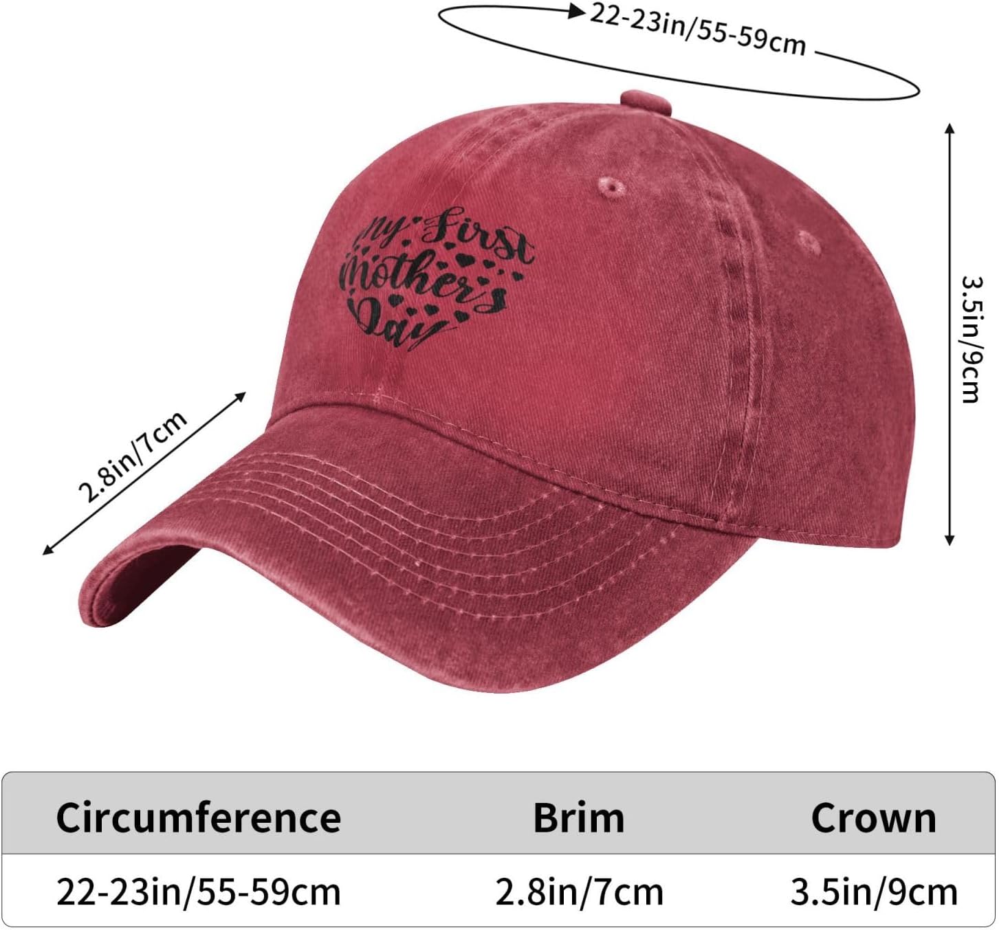 RTATBY My First Mothers Day Baseball Cap Perfect Versatile and Durable