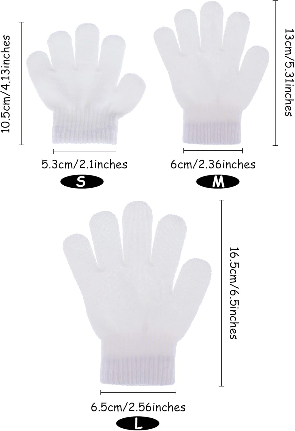 EBOOT Kids Full Fingers Knitted Gloves Winter Warm Mitten