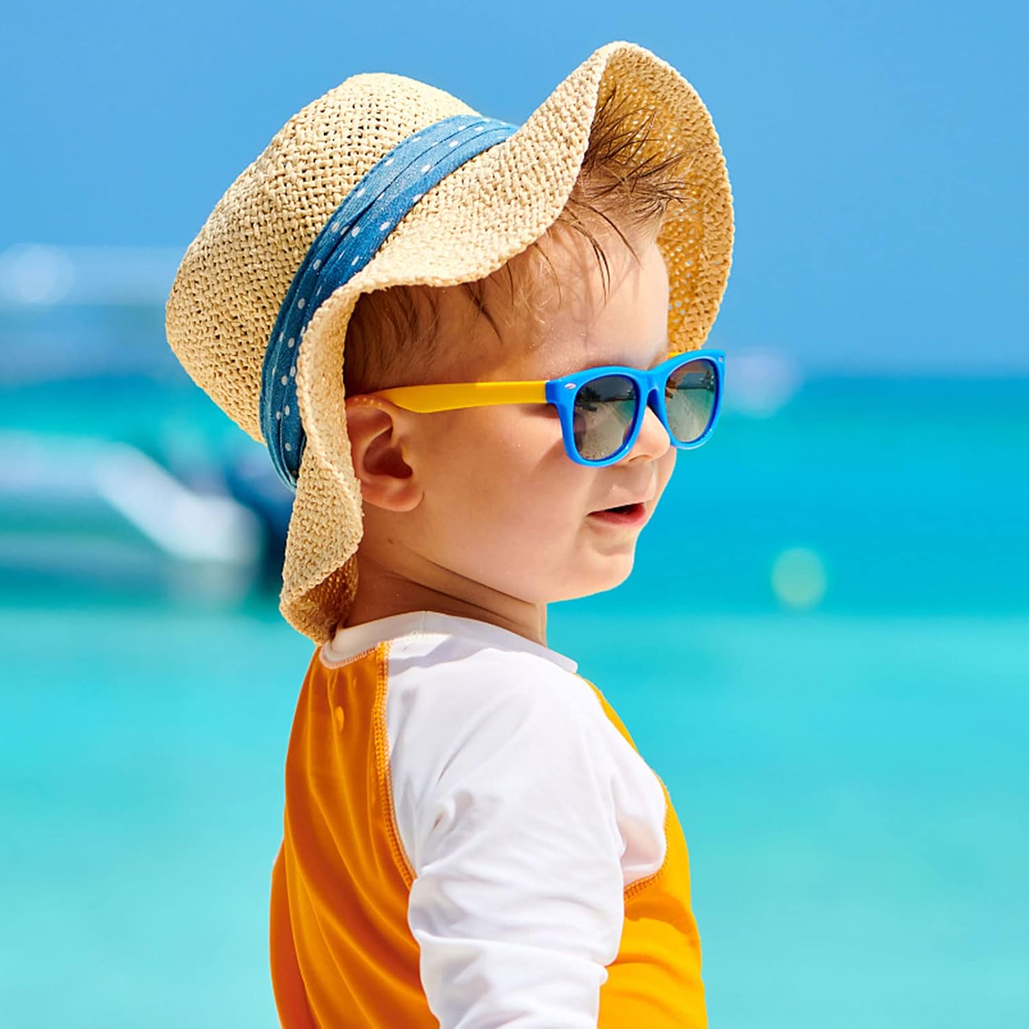 Matcheck Kids Square Sunglasses - Unique Stylish for 3-8
