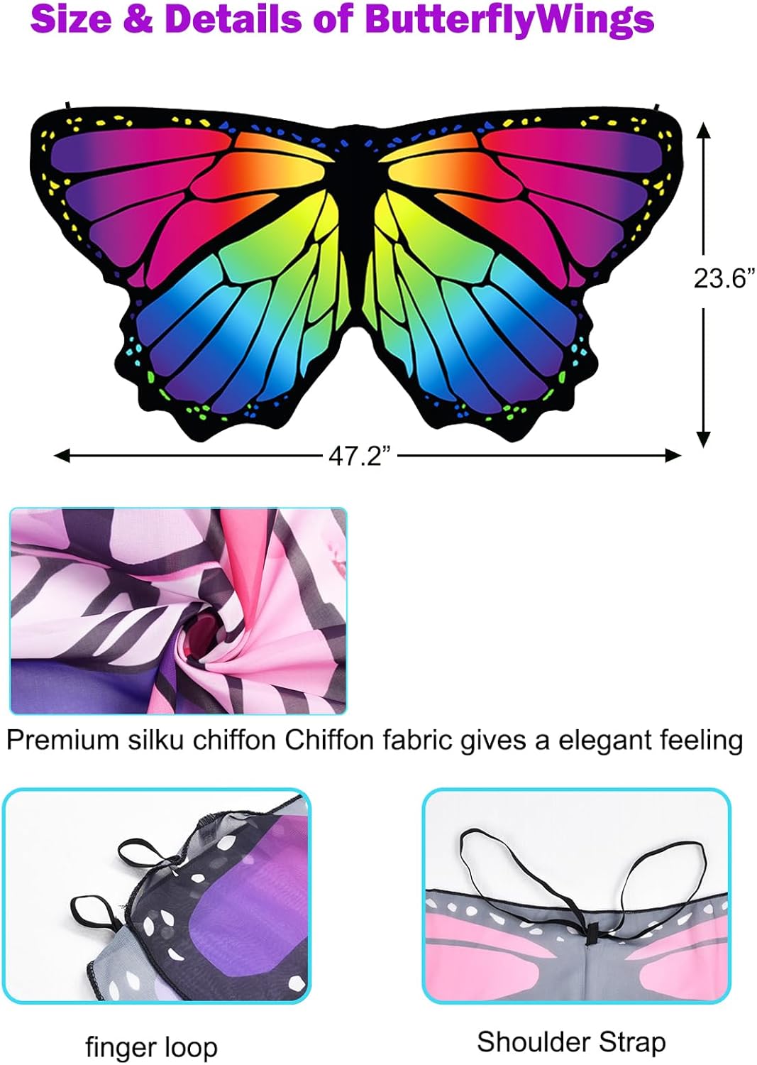 Aimeiar Butterfly Wings Costume for Girls