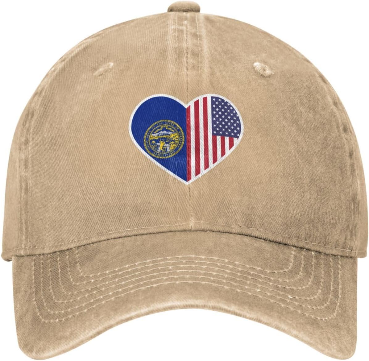 I Love America and Nebraska Durable Sun Hat