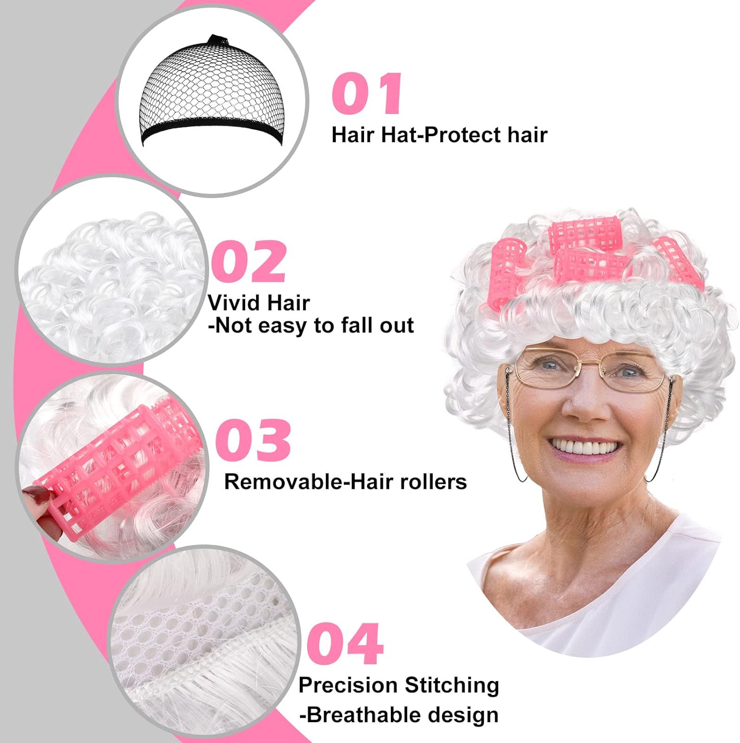 Yingzhao 18-Piece Child Grandma Costume for School Events