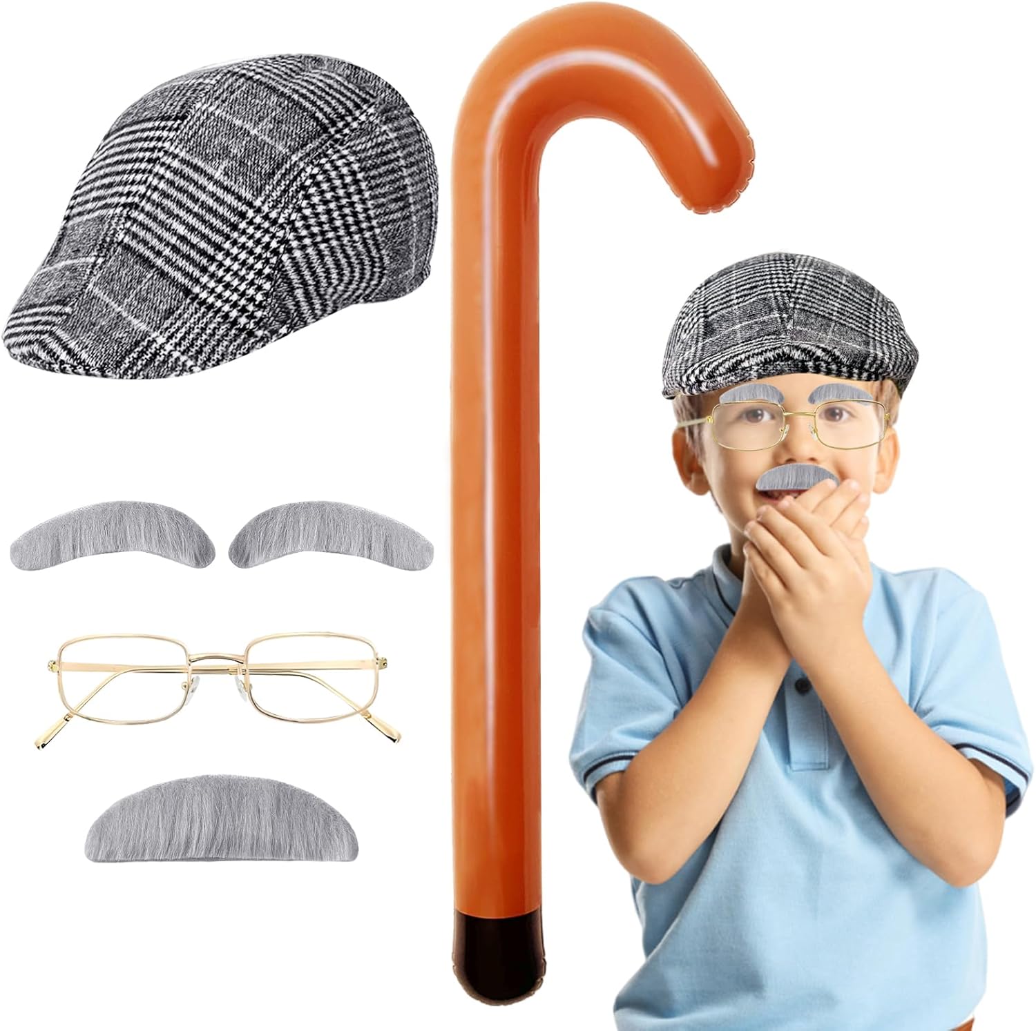 Xanllaxa 5-Pcs Old Man Costume